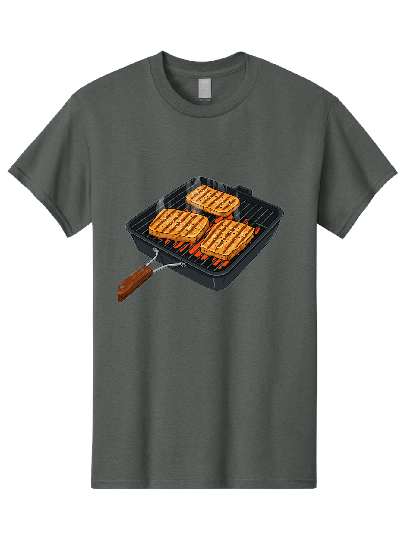 Grilled-Cheese-Sandwich Men'S Graphic Tee, 100% Cotton, Comfortable Casual Summer Wear, Machine Washable, Grilled Sandwiches, Toasted Bread, Barbecue Grill, Cooking Outdoors, Grilled Marks, Flame Grilled Food, Summer Cooking, Outdoor Cooking, Bac014