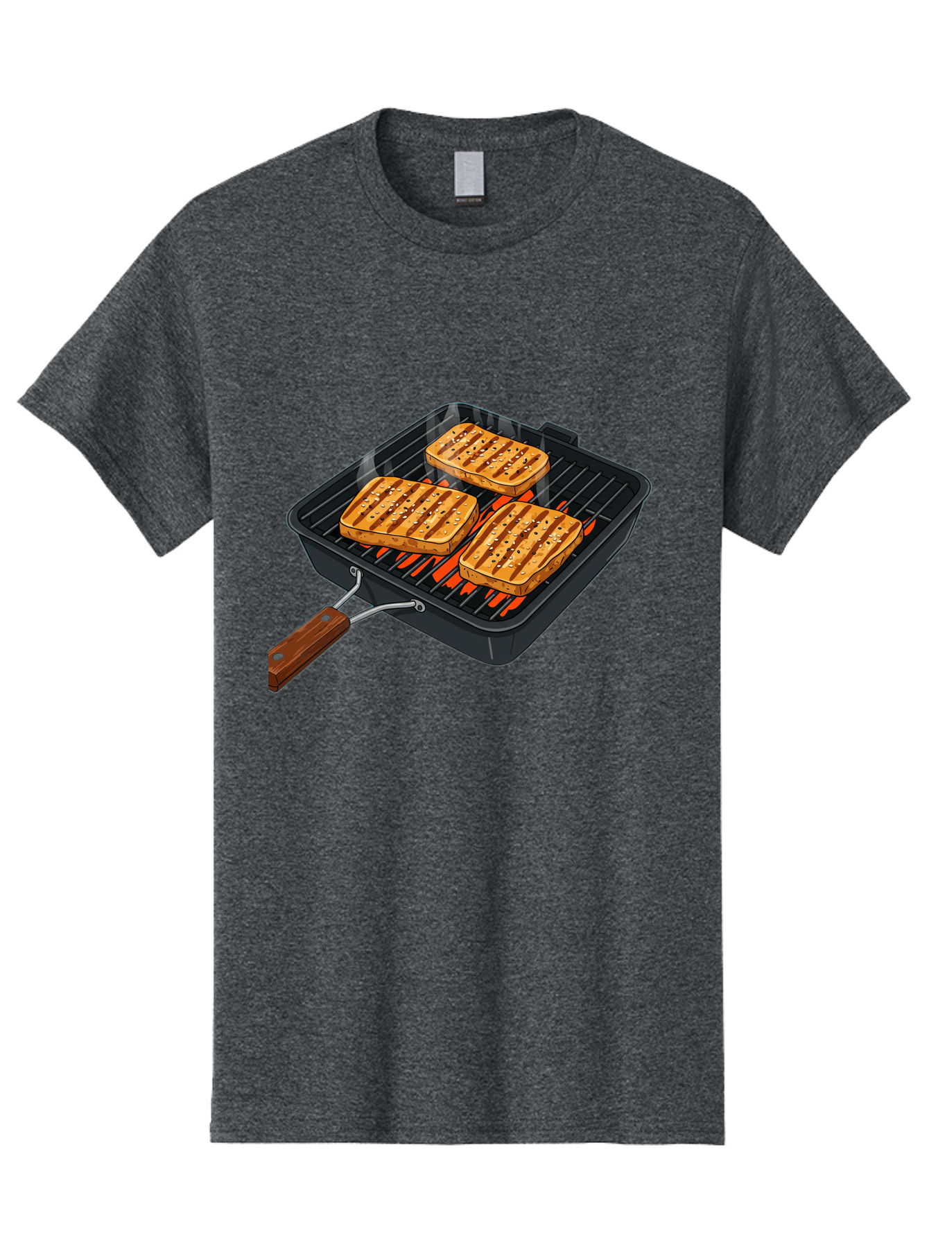 Grilled-Cheese-Sandwich Men'S Graphic Tee, 100% Cotton, Comfortable Casual Summer Wear, Machine Washable, Grilled Sandwiches, Toasted Bread, Barbecue Grill, Cooking Outdoors, Grilled Marks, Flame Grilled Food, Summer Cooking, Outdoor Cooking, Bac014