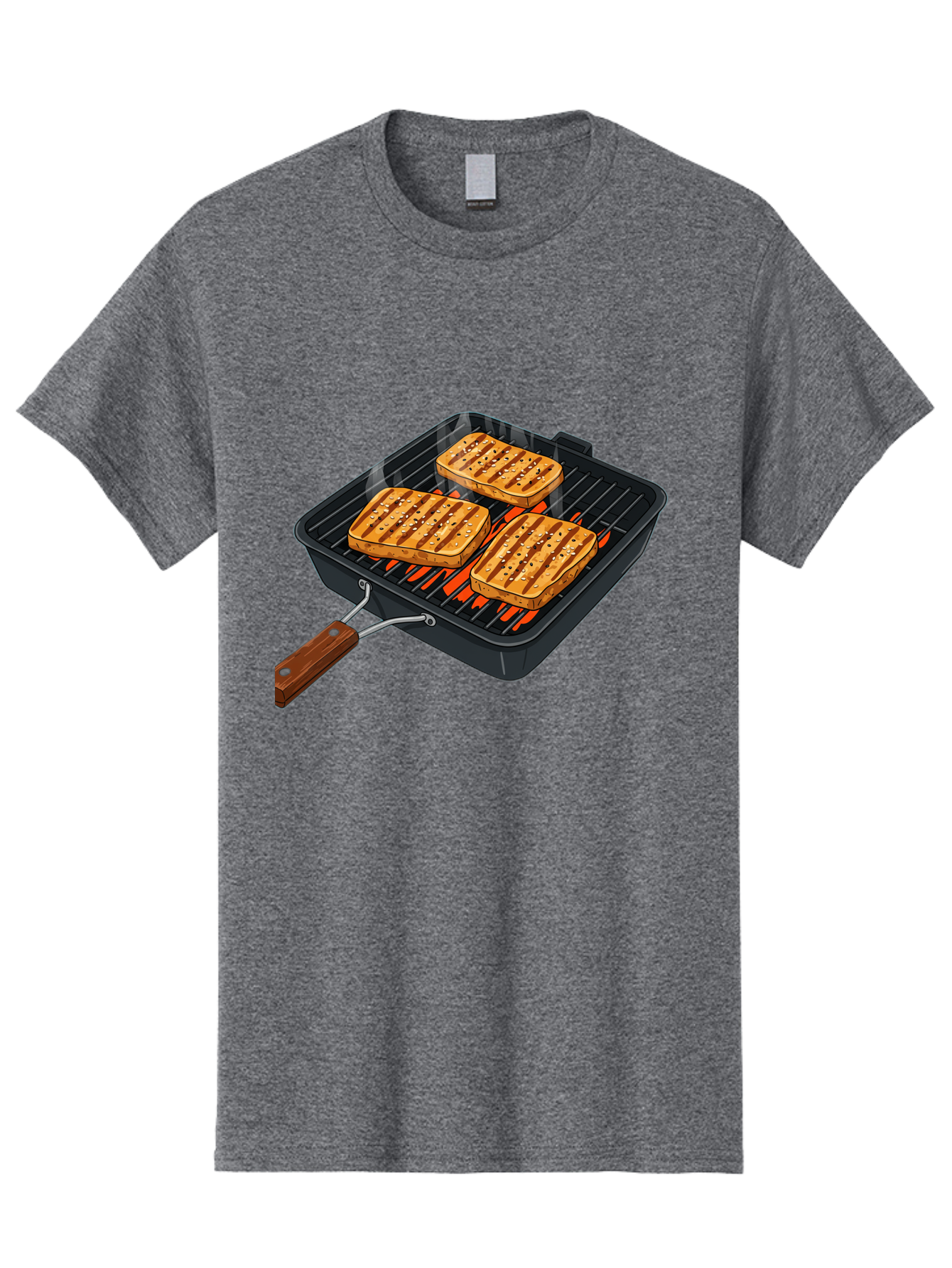 Grilled-Cheese-Sandwich Men'S Graphic Tee, 100% Cotton, Comfortable Casual Summer Wear, Machine Washable, Grilled Sandwiches, Toasted Bread, Barbecue Grill, Cooking Outdoors, Grilled Marks, Flame Grilled Food, Summer Cooking, Outdoor Cooking, Bac014