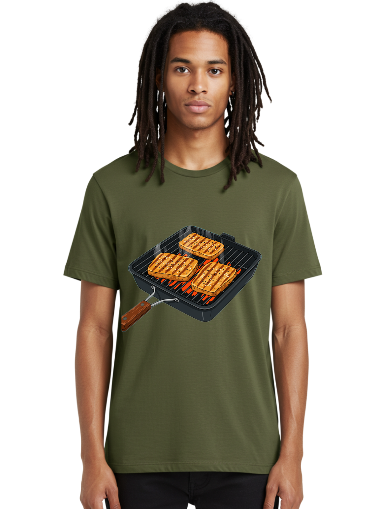 Grilled-Cheese-Sandwich Men'S Graphic Tee, 100% Cotton, Comfortable Casual Summer Wear, Machine Washable, Grilled Sandwiches, Toasted Bread, Barbecue Grill, Cooking Outdoors, Grilled Marks, Flame Grilled Food, Summer Cooking, Outdoor Cooking, Bac014