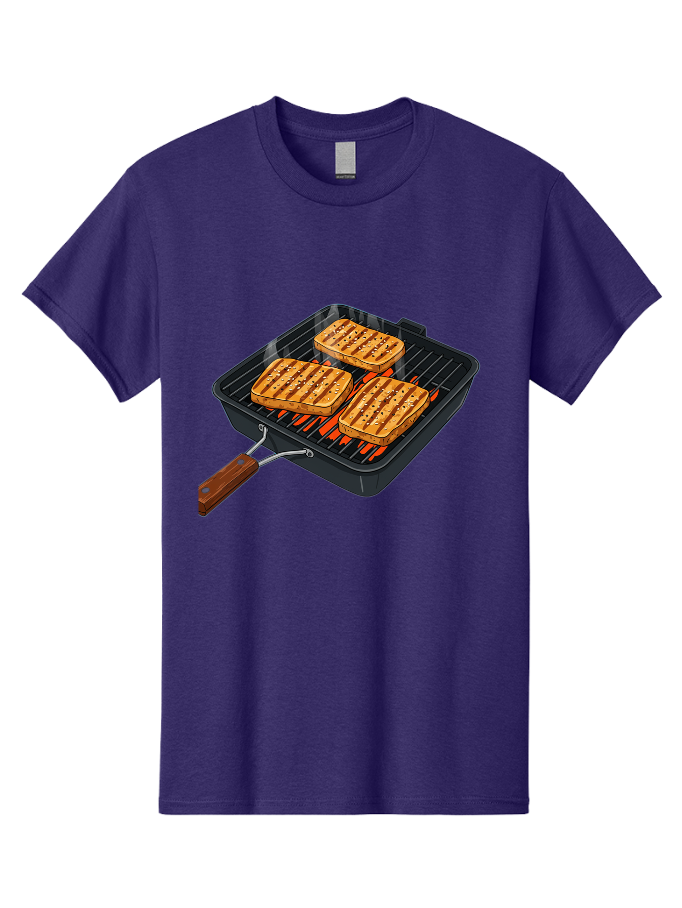 Grilled-Cheese-Sandwich Men'S Graphic Tee, 100% Cotton, Comfortable Casual Summer Wear, Machine Washable, Grilled Sandwiches, Toasted Bread, Barbecue Grill, Cooking Outdoors, Grilled Marks, Flame Grilled Food, Summer Cooking, Outdoor Cooking, Bac014