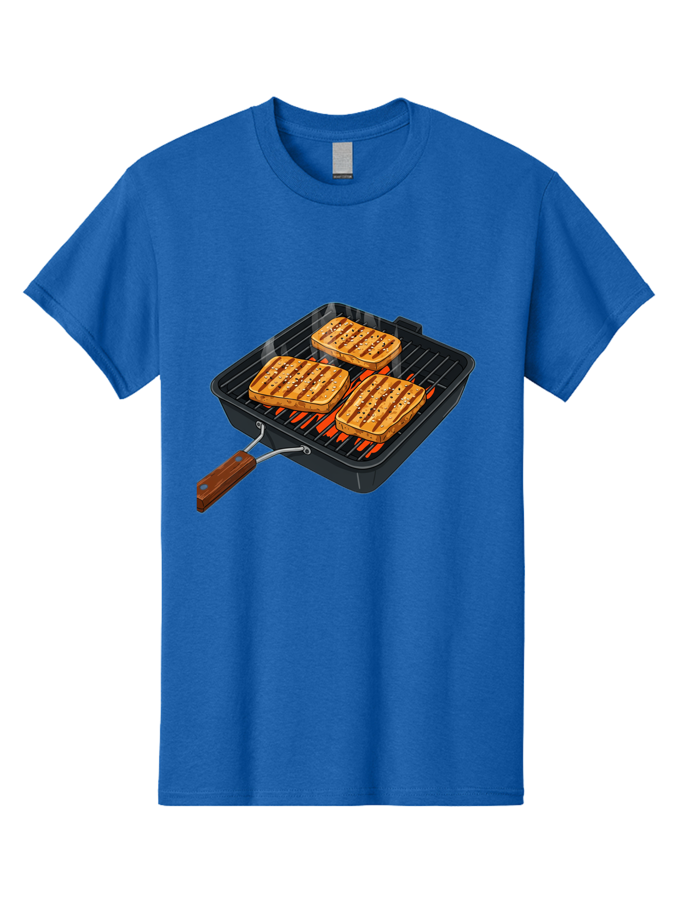 Grilled-Cheese-Sandwich Men'S Graphic Tee, 100% Cotton, Comfortable Casual Summer Wear, Machine Washable, Grilled Sandwiches, Toasted Bread, Barbecue Grill, Cooking Outdoors, Grilled Marks, Flame Grilled Food, Summer Cooking, Outdoor Cooking, Bac014