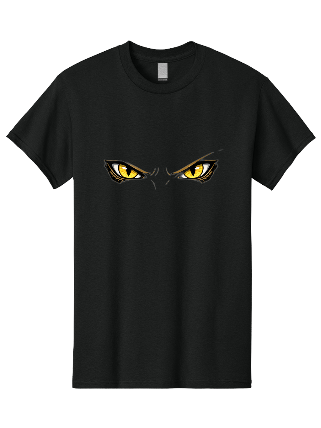 Grinch-Eyes Men'S Graphic Tee, 100% Cotton, Comfortable Casual Summer Wear, Machine Washable, Menacing Eyes, Anime Style, Yellow Eyes, Black Pupils, Aggressive Stare, Intense Gaze, Sharp Eyebrows, Cartoon Illustration, Angry Expression Bac017