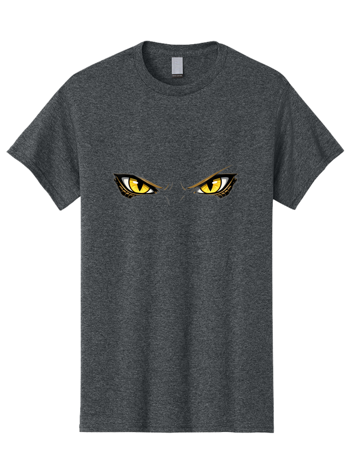 Grinch-Eyes Men'S Graphic Tee, 100% Cotton, Comfortable Casual Summer Wear, Machine Washable, Menacing Eyes, Anime Style, Yellow Eyes, Black Pupils, Aggressive Stare, Intense Gaze, Sharp Eyebrows, Cartoon Illustration, Angry Expression Bac017