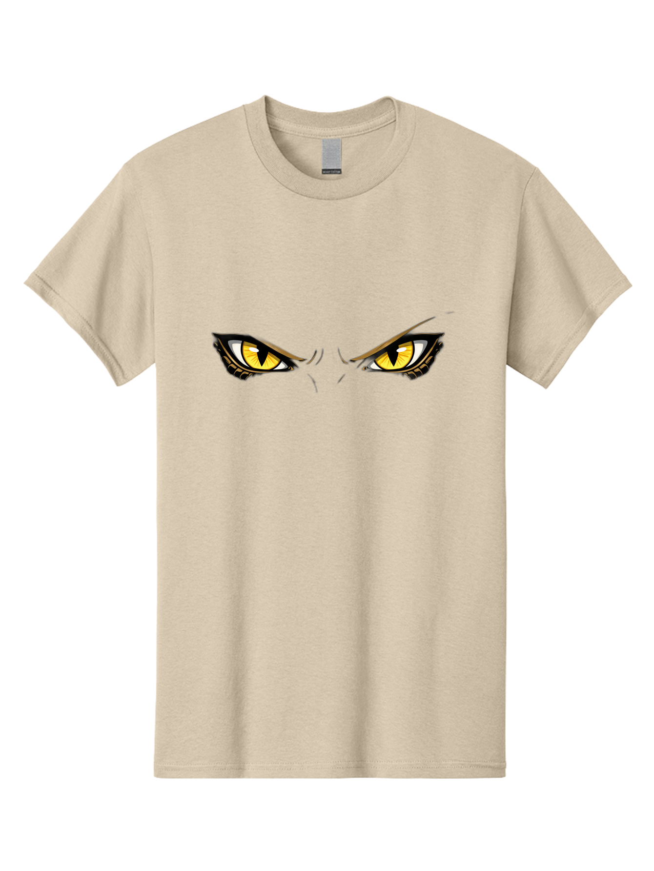 Grinch-Eyes Men'S Graphic Tee, 100% Cotton, Comfortable Casual Summer Wear, Machine Washable, Menacing Eyes, Anime Style, Yellow Eyes, Black Pupils, Aggressive Stare, Intense Gaze, Sharp Eyebrows, Cartoon Illustration, Angry Expression Bac017