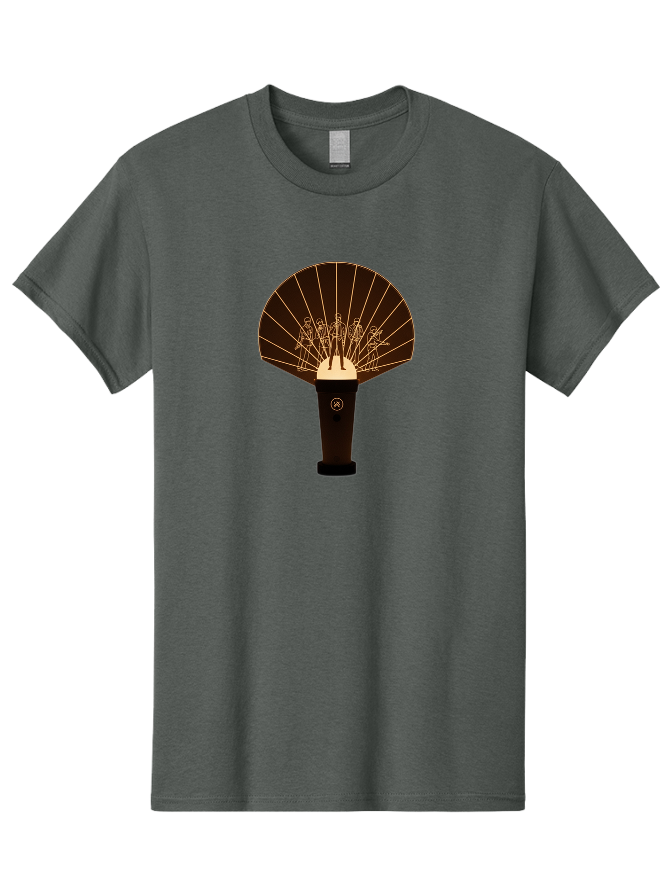 Handheld-Fan Men'S Graphic Tee, 100% Cotton, Comfortable Casual Summer Wear, Machine Washable, Handheld Fan, Elegant Design, Traditional Accessory, Cultural Heritage, Decorative Patterns, Minimalist Art, Simple Luxury, Gold Accents, Bac021
