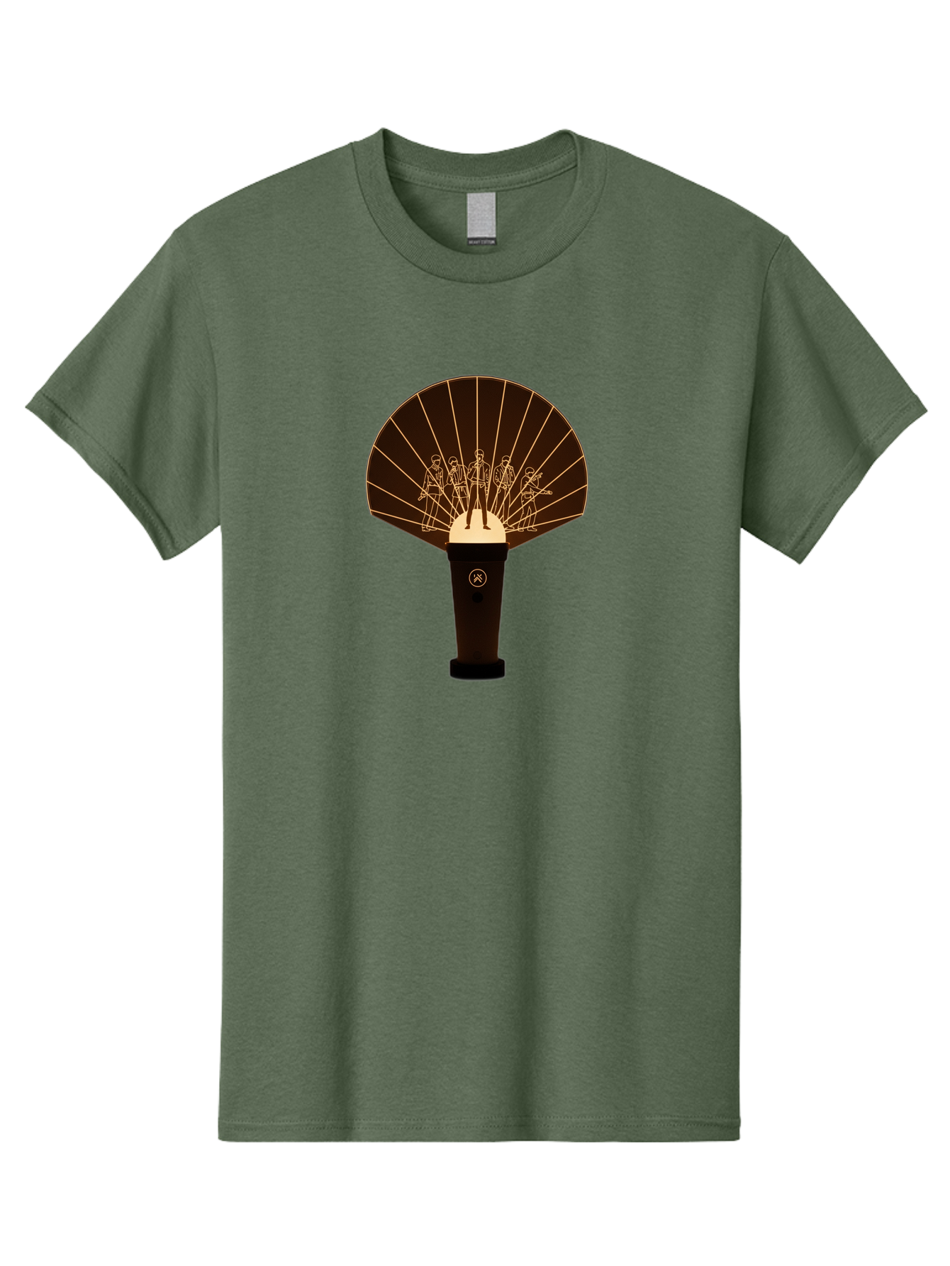 Handheld-Fan Men'S Graphic Tee, 100% Cotton, Comfortable Casual Summer Wear, Machine Washable, Handheld Fan, Elegant Design, Traditional Accessory, Cultural Heritage, Decorative Patterns, Minimalist Art, Simple Luxury, Gold Accents, Bac021