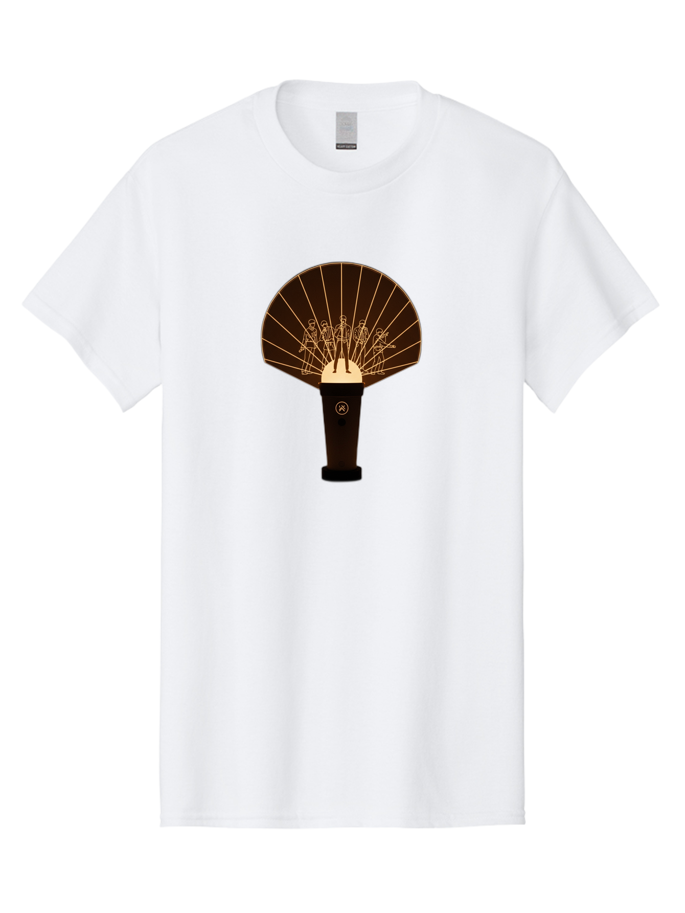 Handheld-Fan Men'S Graphic Tee, 100% Cotton, Comfortable Casual Summer Wear, Machine Washable, Handheld Fan, Elegant Design, Traditional Accessory, Cultural Heritage, Decorative Patterns, Minimalist Art, Simple Luxury, Gold Accents, Bac021