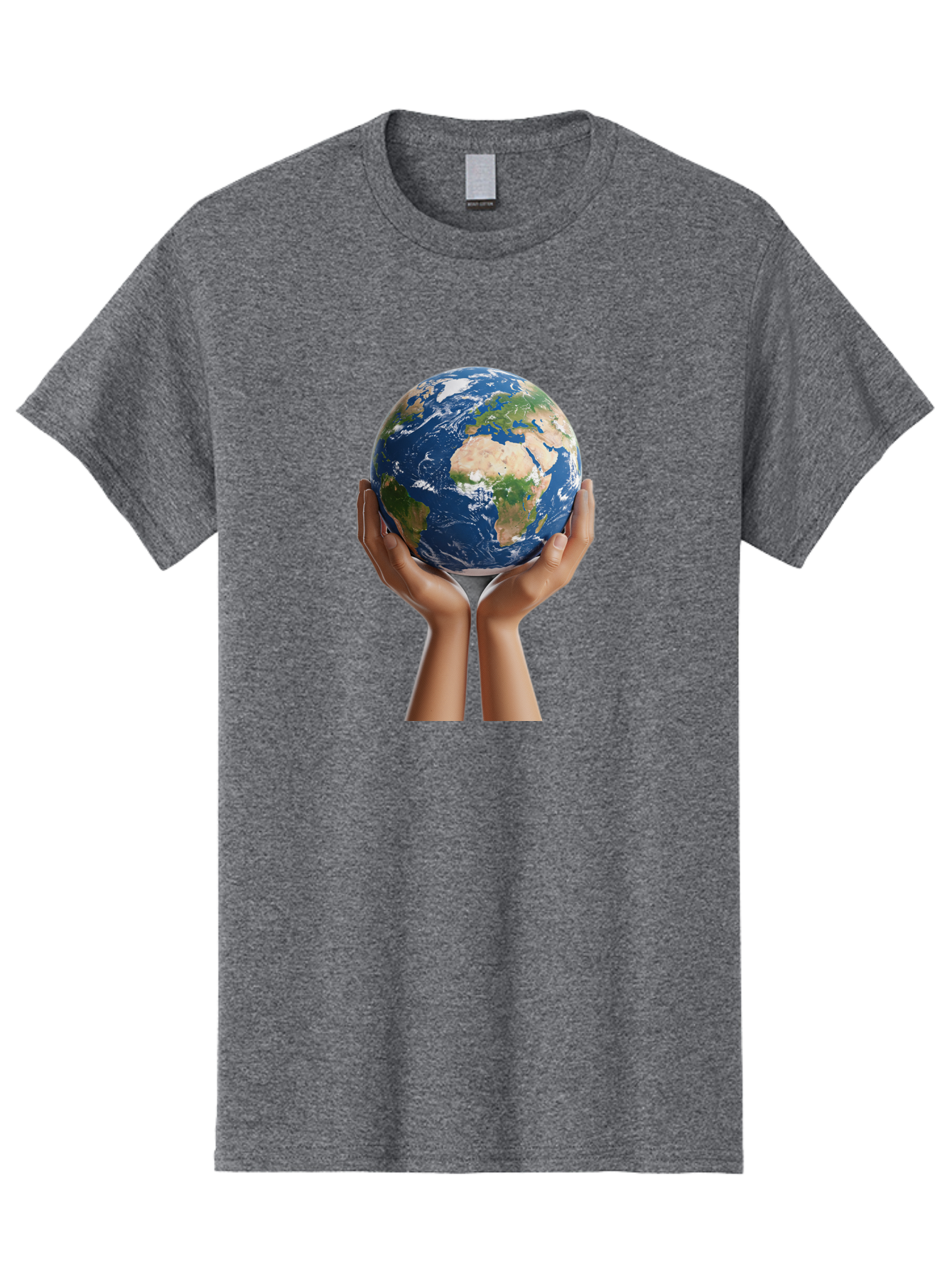 Hands-Holding-Earth Men'S Graphic Tee, 100% Cotton, Comfortable Casual Summer Wear, Machine Washable, Hands Holding The Earth, Global Unity, Environmental Conservation, World Peace, Earth'S Beauty, Human Connection, Global Citizenship, Bac028