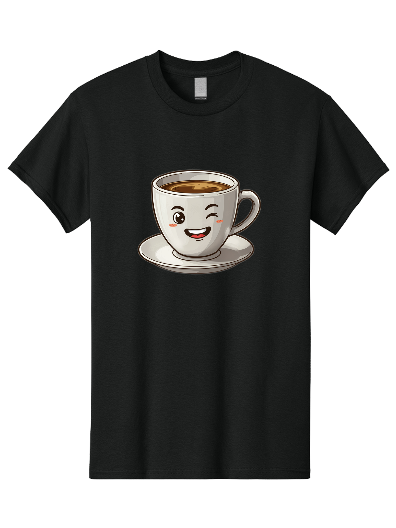 Happy-Coffee-Cup Men'S Graphic Tee, 100% Cotton, Comfortable Casual Summer Wear, Machine Washable, Cup Of Coffee, Cartoon Coffee, Smiling Coffee, Happy Face, Winking Coffee, Coffee Break, Morning Coffee, Coffee Time, Caffeinated Delight, Bac031