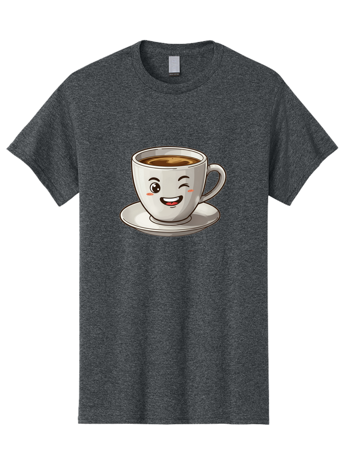Happy-Coffee-Cup Men'S Graphic Tee, 100% Cotton, Comfortable Casual Summer Wear, Machine Washable, Cup Of Coffee, Cartoon Coffee, Smiling Coffee, Happy Face, Winking Coffee, Coffee Break, Morning Coffee, Coffee Time, Caffeinated Delight, Bac031