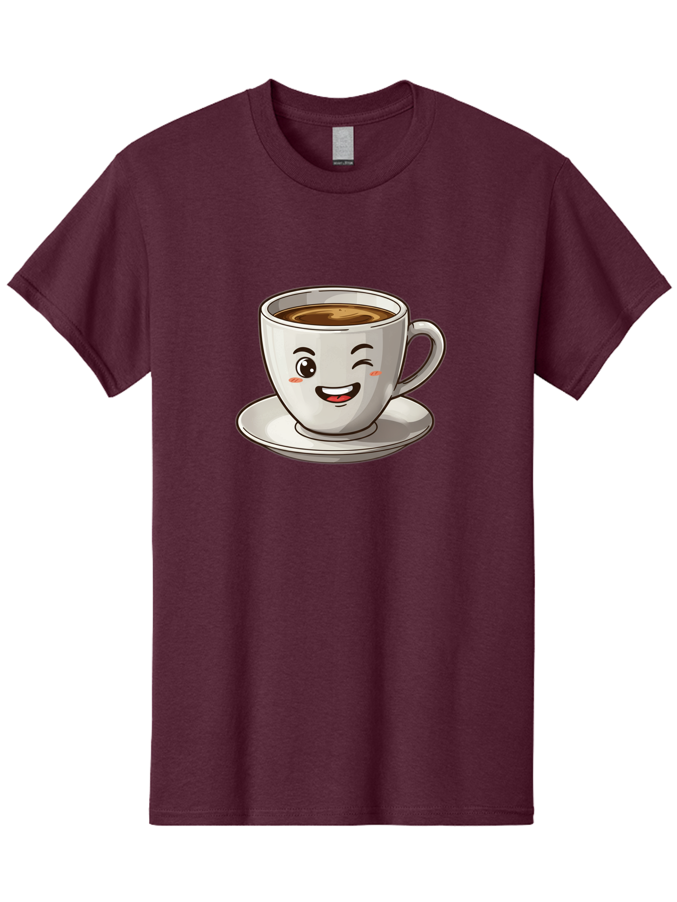 Happy-Coffee-Cup Men'S Graphic Tee, 100% Cotton, Comfortable Casual Summer Wear, Machine Washable, Cup Of Coffee, Cartoon Coffee, Smiling Coffee, Happy Face, Winking Coffee, Coffee Break, Morning Coffee, Coffee Time, Caffeinated Delight, Bac031