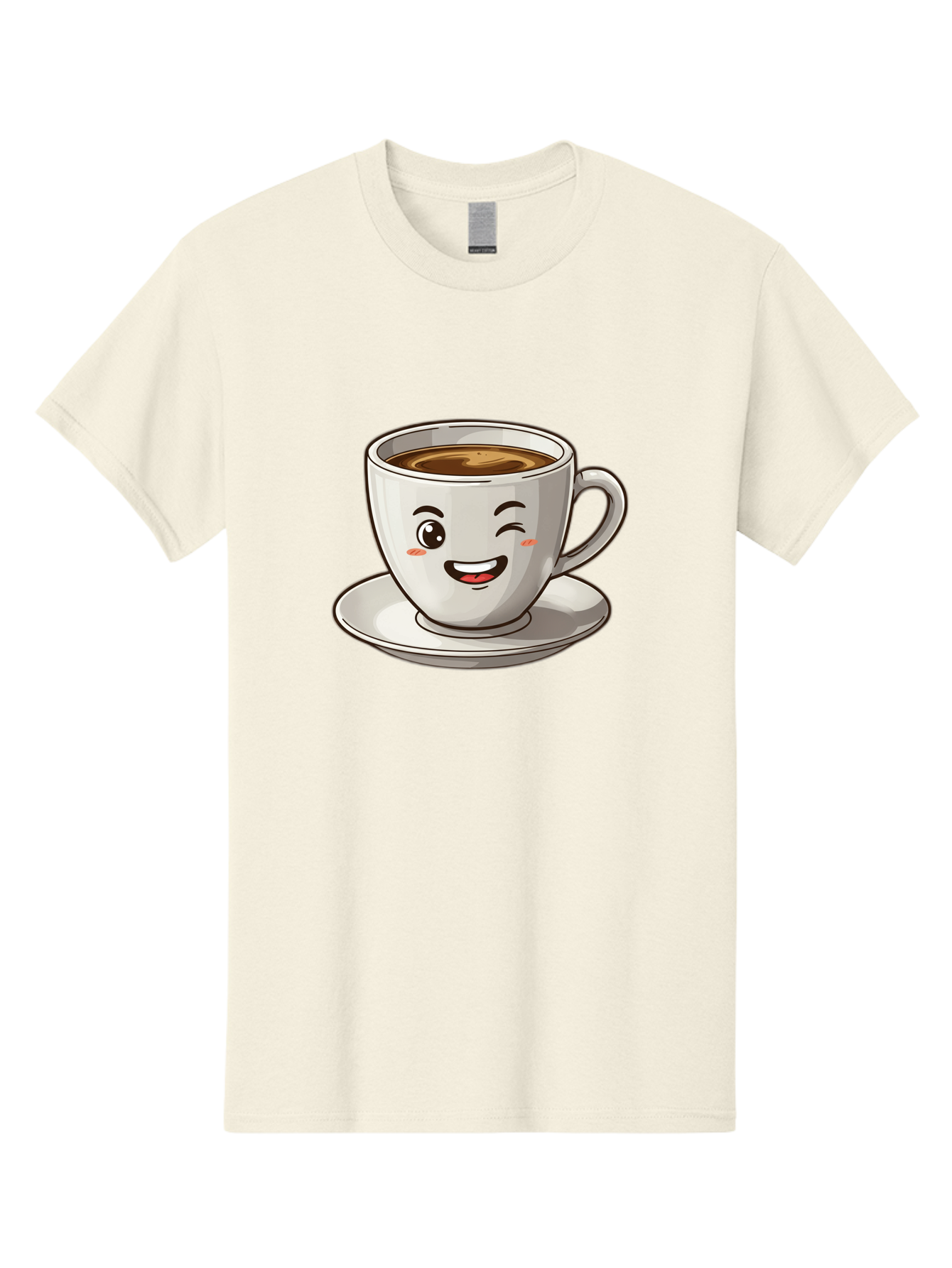 Happy-Coffee-Cup Men'S Graphic Tee, 100% Cotton, Comfortable Casual Summer Wear, Machine Washable, Cup Of Coffee, Cartoon Coffee, Smiling Coffee, Happy Face, Winking Coffee, Coffee Break, Morning Coffee, Coffee Time, Caffeinated Delight, Bac031