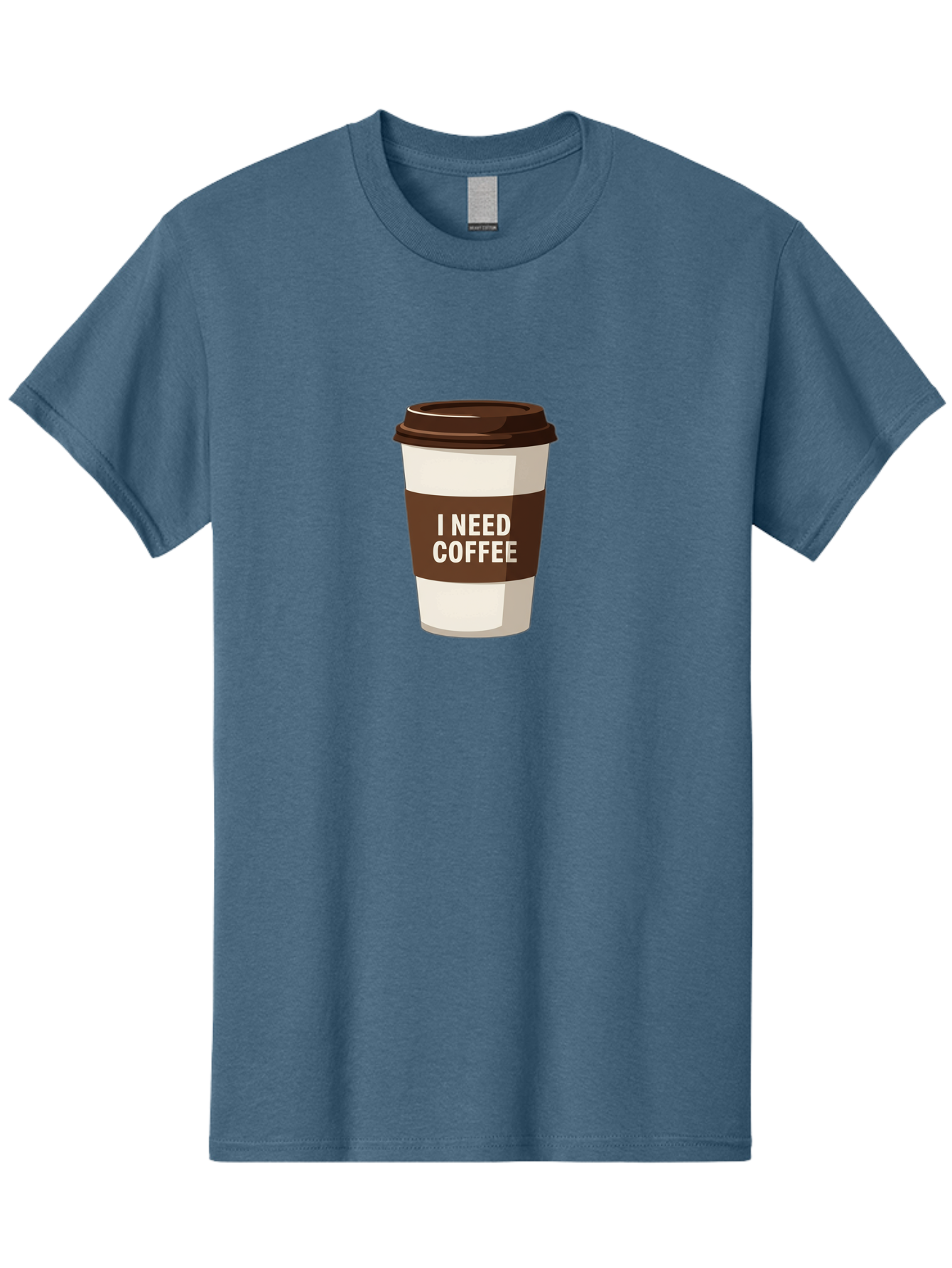 I-Need-Coffee-10 Men'S Graphic Tee, 100% Cotton, Comfortable Casual Summer Wear, Machine Washable, Coffee Cup, Disposable Coffee Cup, Coffee To Go, Morning Coffee, Caffeine Fix, Coffee Break, Coffee Love, Coffee Addiction Bac059