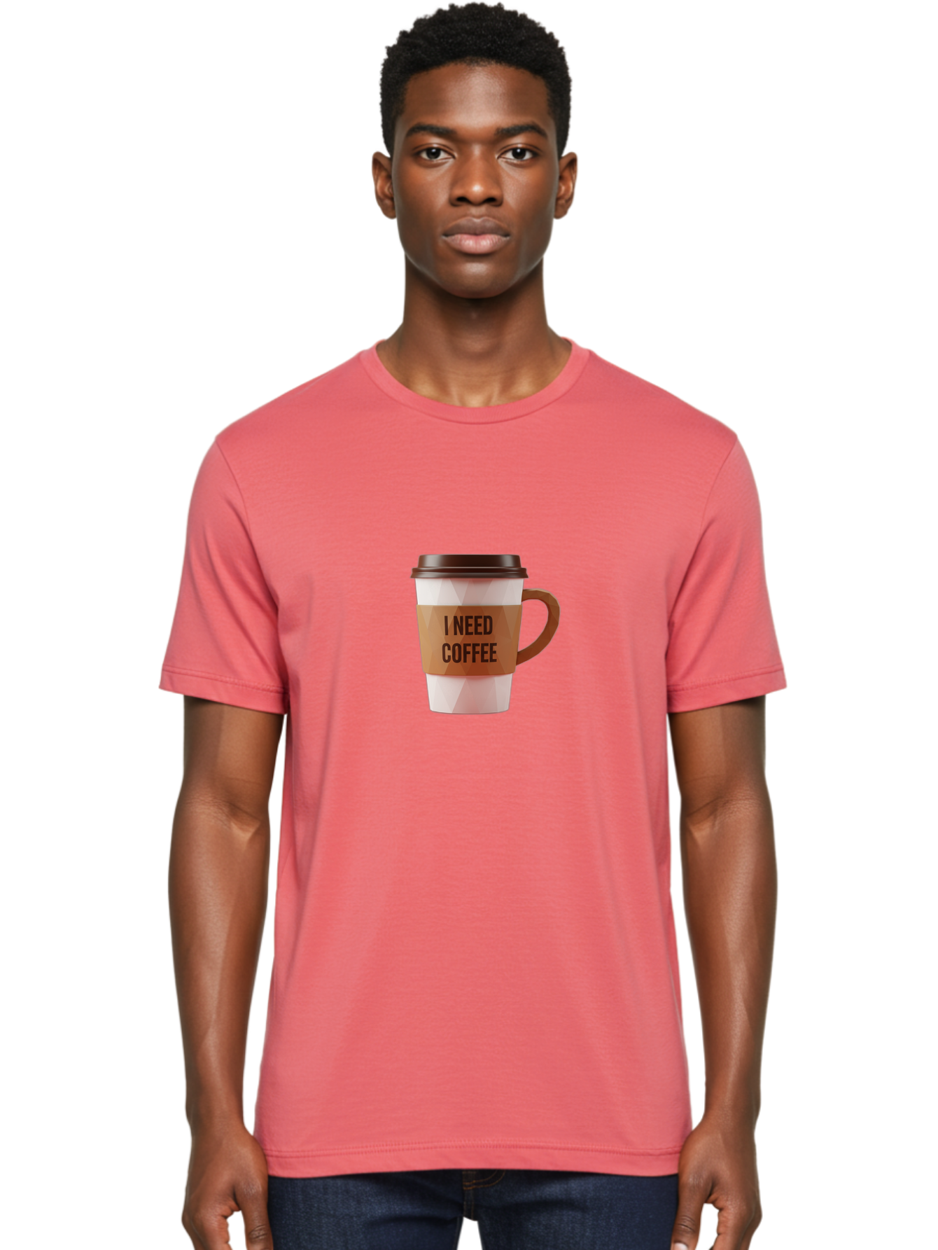 I-Need-Coffee-11 Men'S Graphic Tee, 100% Cotton, Comfortable Casual Summer Wear, Machine Washable, Coffee Cup, Morning Coffee, Coffee Break, Coffee Lover, Daily Grind, Caffeine Fix, To-Go Cup, Disposable Cup Bac060