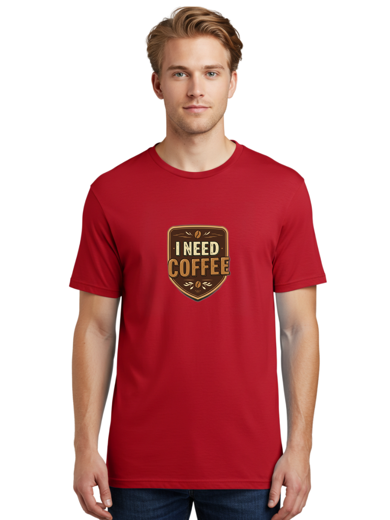 I-Need-Coffee-3 Men'S Graphic Tee, 100% Cotton, Comfortable Casual Summer Wear, Machine Washable, Coffee Lover, Coffee Break, Coffee Addiction, Coffee Quote, Caffeine Fix, Coffee Humor, Funny Coffee, Coffee Meme Bac067