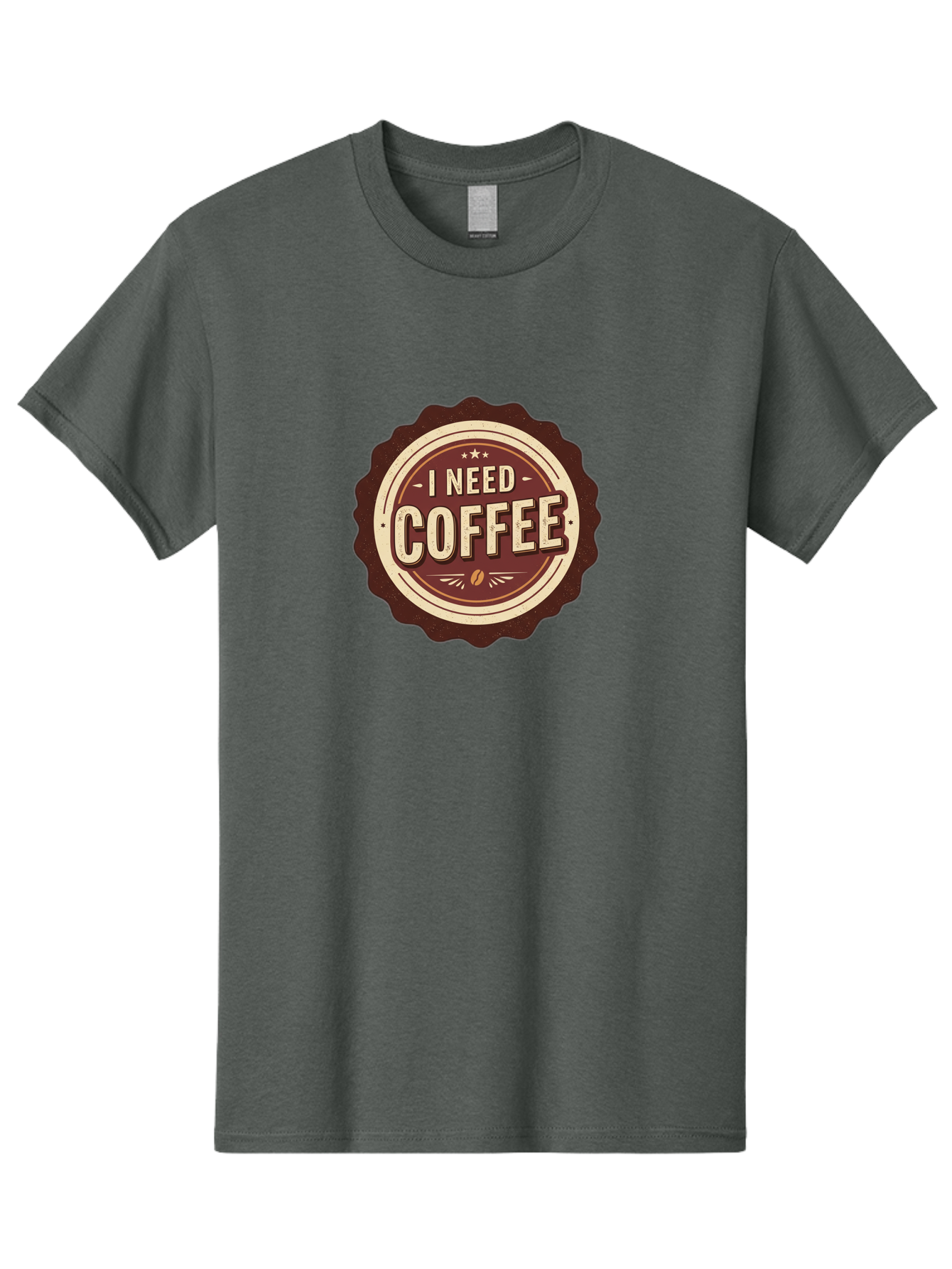 I-Need-Coffee-6 Men'S Graphic Tee, 100% Cotton, Comfortable Casual Summer Wear, Machine Washable, Coffee Lover, Caffeine Craving, Morning Motivation, Coffee Addict, Coffee Culture, Coffee Bean, Vintage Style, Retro Design, Humorous Quote, Bac070