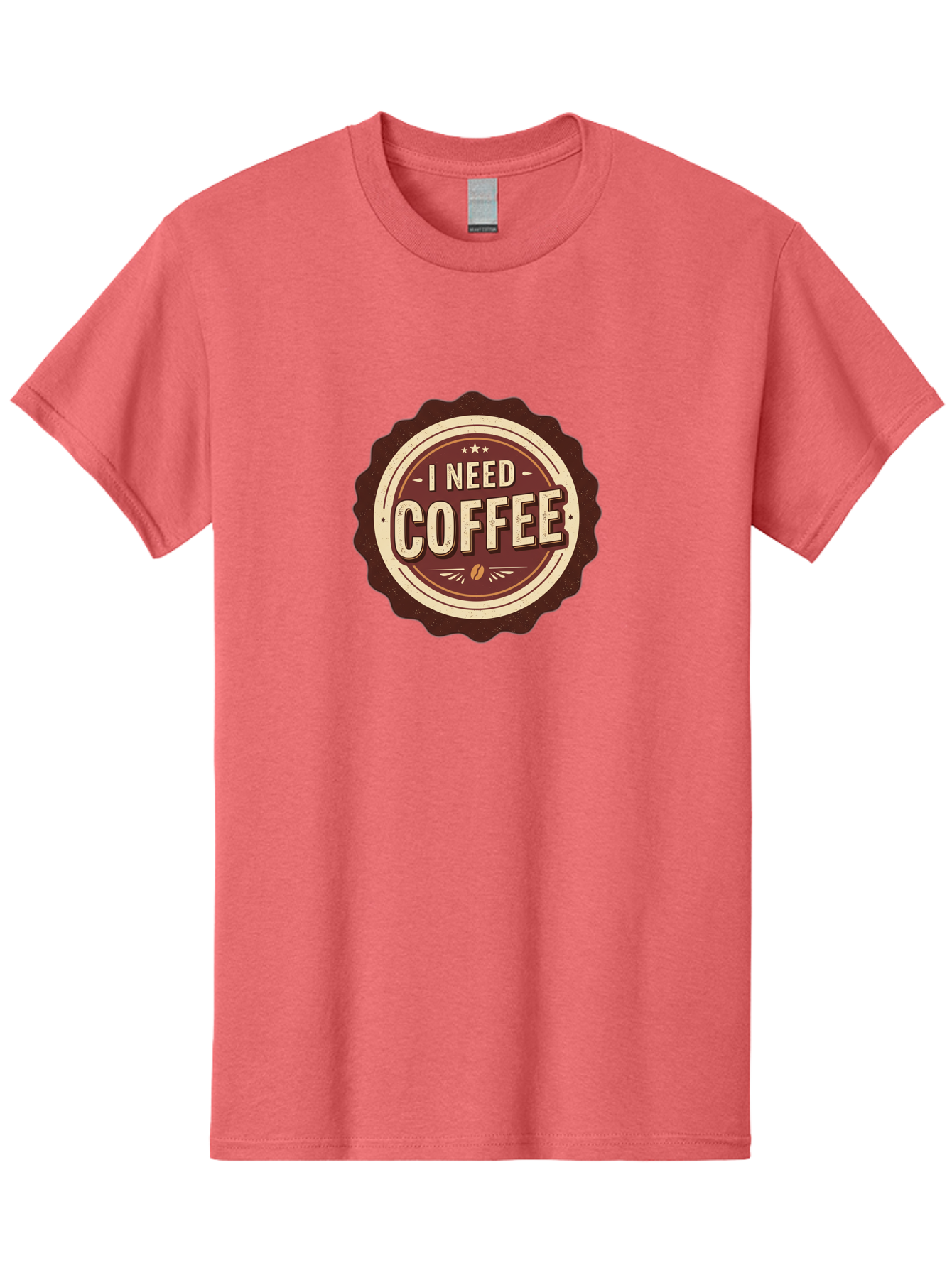 I-Need-Coffee-6 Men'S Graphic Tee, 100% Cotton, Comfortable Casual Summer Wear, Machine Washable, Coffee Lover, Caffeine Craving, Morning Motivation, Coffee Addict, Coffee Culture, Coffee Bean, Vintage Style, Retro Design, Humorous Quote, Bac070