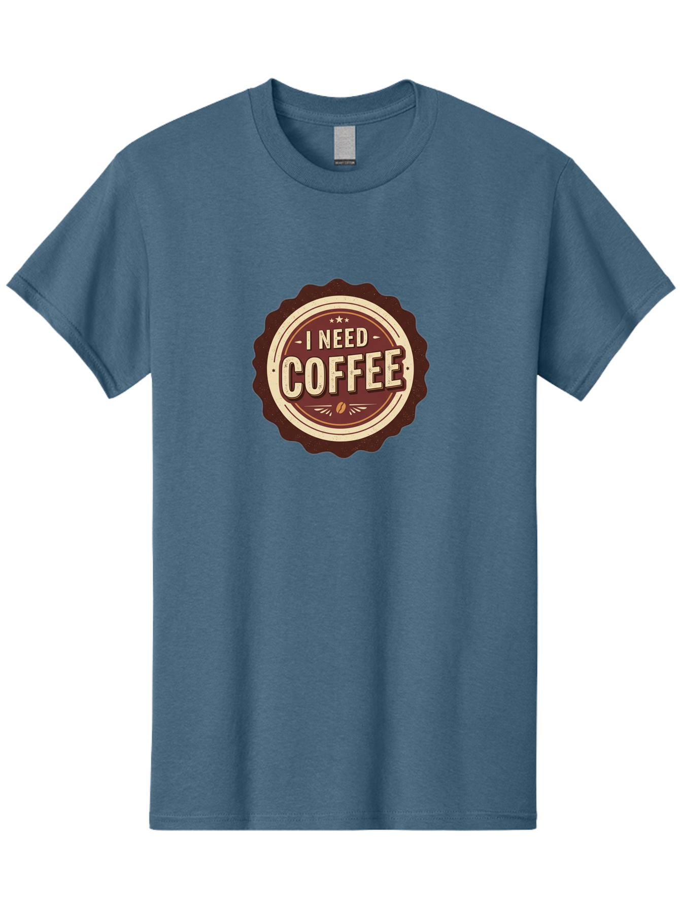 I-Need-Coffee-6 Men'S Graphic Tee, 100% Cotton, Comfortable Casual Summer Wear, Machine Washable, Coffee Lover, Caffeine Craving, Morning Motivation, Coffee Addict, Coffee Culture, Coffee Bean, Vintage Style, Retro Design, Humorous Quote, Bac070