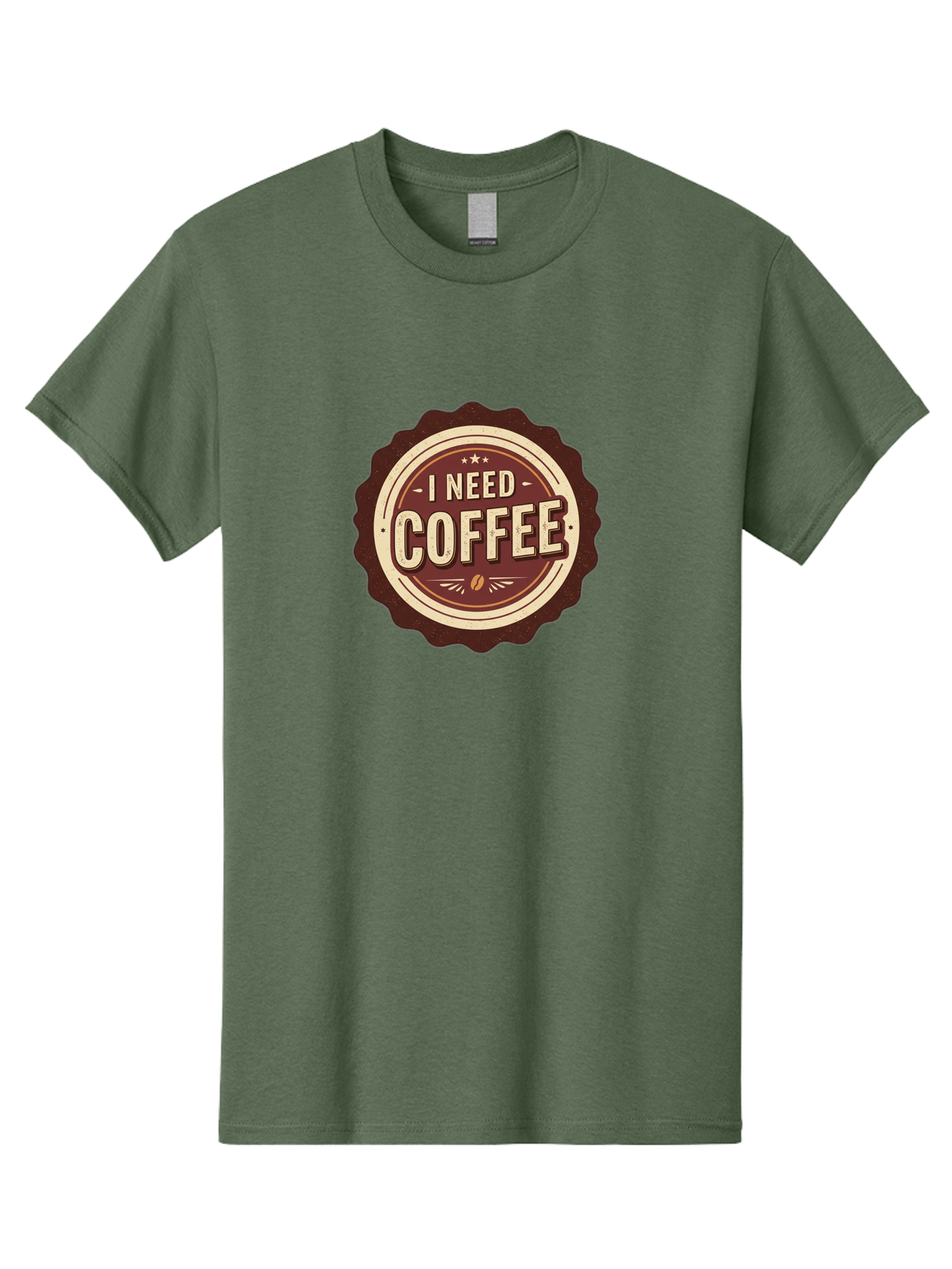 I-Need-Coffee-6 Men'S Graphic Tee, 100% Cotton, Comfortable Casual Summer Wear, Machine Washable, Coffee Lover, Caffeine Craving, Morning Motivation, Coffee Addict, Coffee Culture, Coffee Bean, Vintage Style, Retro Design, Humorous Quote, Bac070
