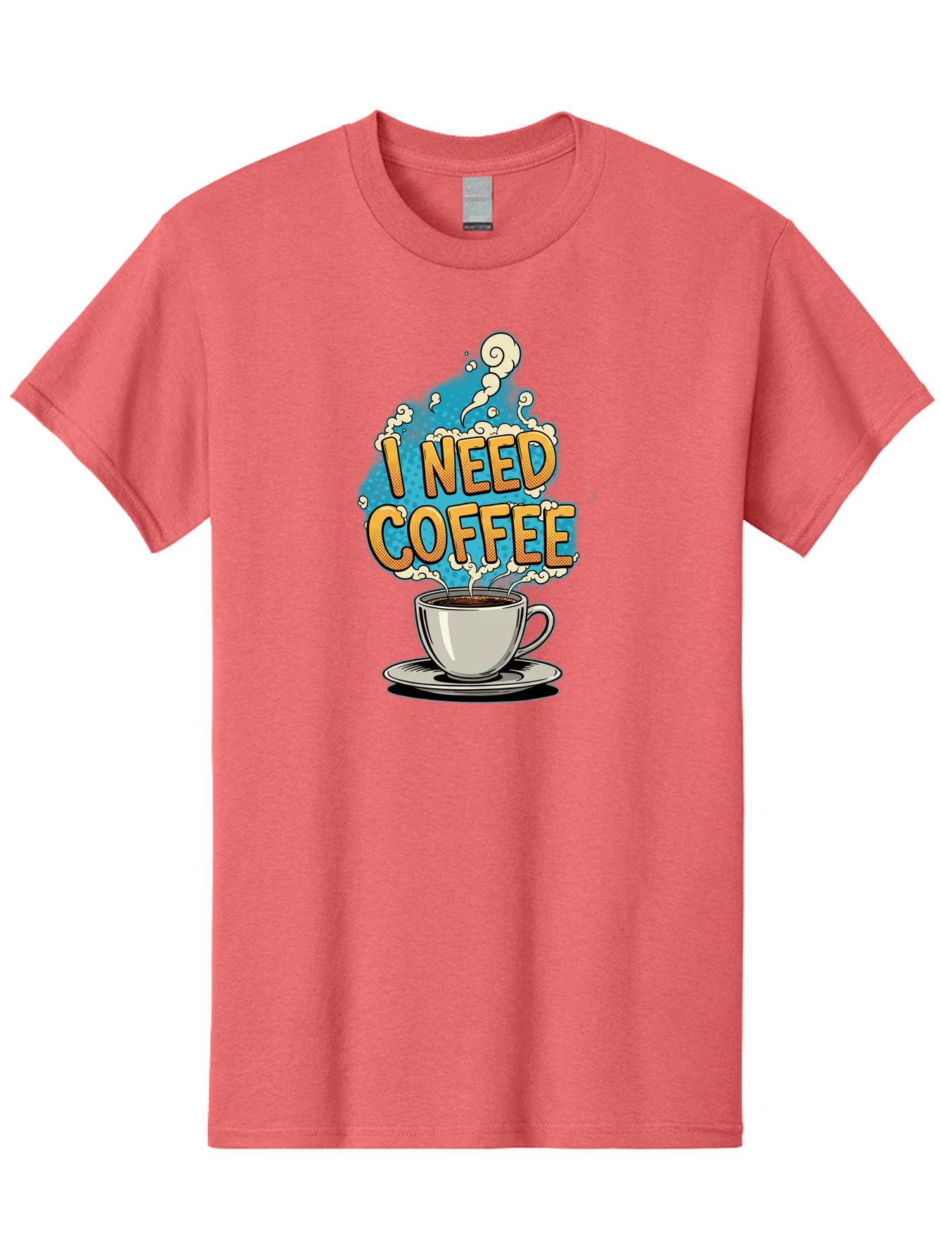 I-Need-Coffee-9 Men'S Graphic Tee, 100% Cotton, Comfortable Casual Summer Wear, Machine Washable, Coffee Cup, Morning Coffee, Coffee Addiction, Caffeine Fix, Morning Motivation, Coffee Lover, Steaming Hot Coffee, Coffee Break Bac073