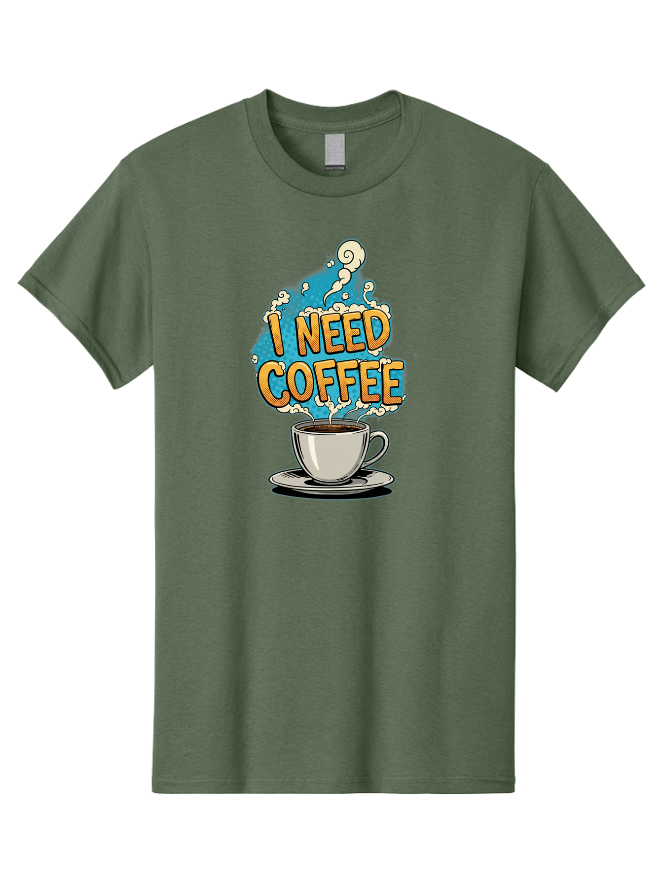 I-Need-Coffee-9 Men'S Graphic Tee, 100% Cotton, Comfortable Casual Summer Wear, Machine Washable, Coffee Cup, Morning Coffee, Coffee Addiction, Caffeine Fix, Morning Motivation, Coffee Lover, Steaming Hot Coffee, Coffee Break Bac073