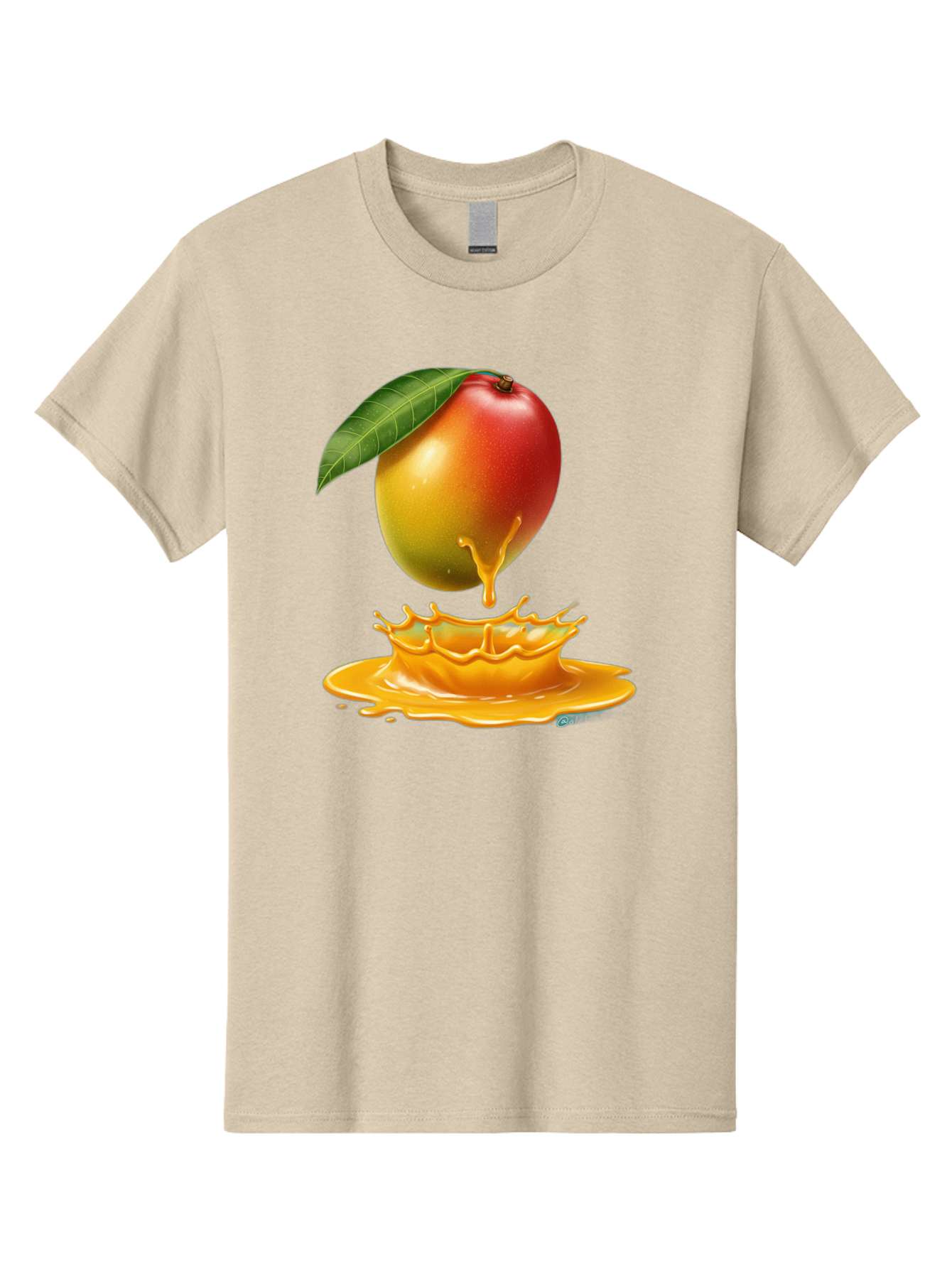 Juicy-Mango Men'S Graphic Tee, 100% Cotton, Comfortable Casual Summer Wear, Machine Washable, Juicy Mango, Mango Juice Splash, Fresh Fruit, Vibrant Colors, Ripe Mango, Mango Pulp, Splash Effect, Sweet And Tangy Bac079