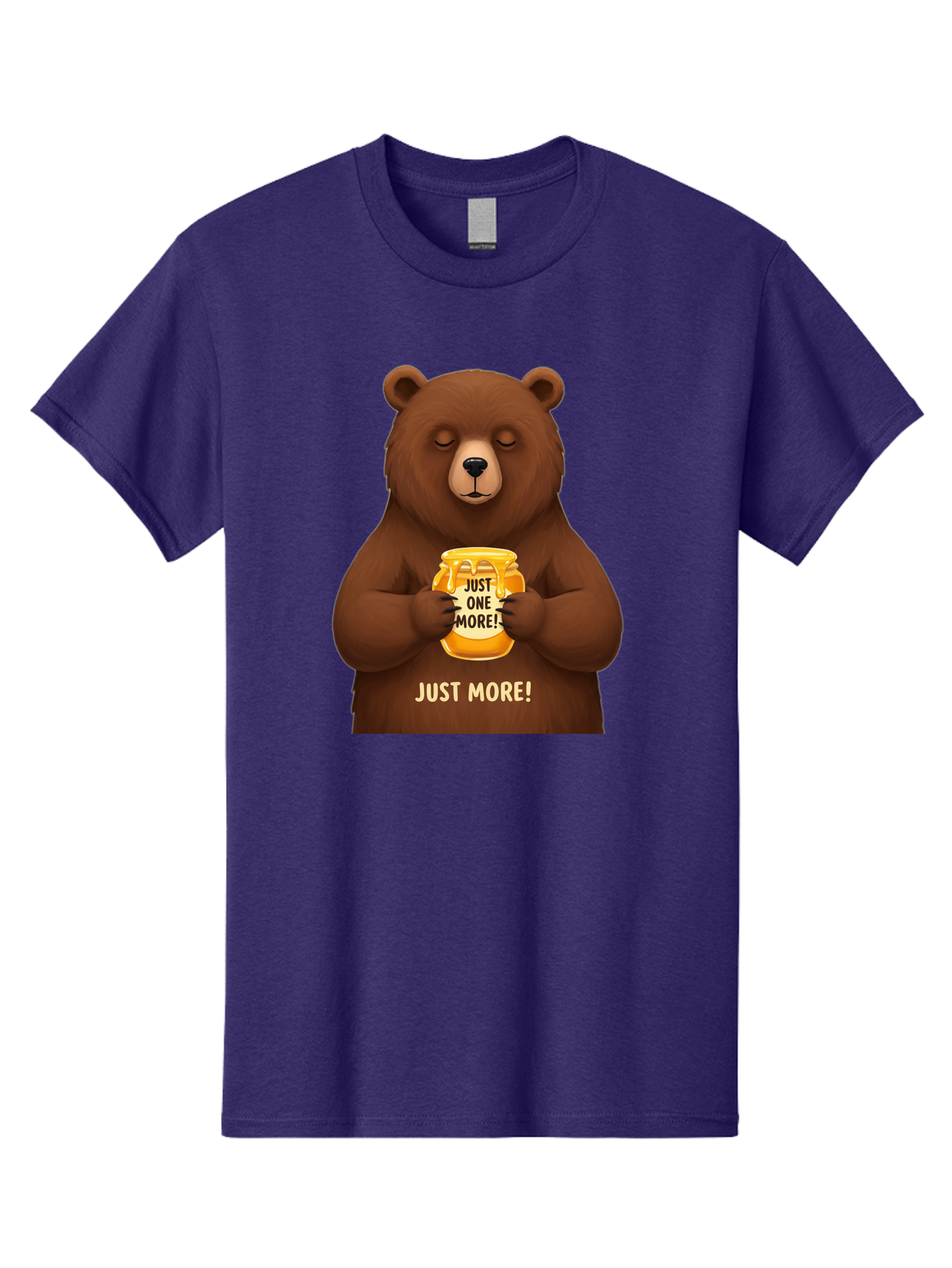 Just-One-More-2 Men'S Graphic Tee, 100% Cotton, Comfortable Casual Summer Wear, Machine Washable, Funny Bear, Beer Mug, Just One More, Humorous, Cartoon, Happy Hour, Beer Lover, Relaxed Bear, Amusing Character, Beer Culture Bac081