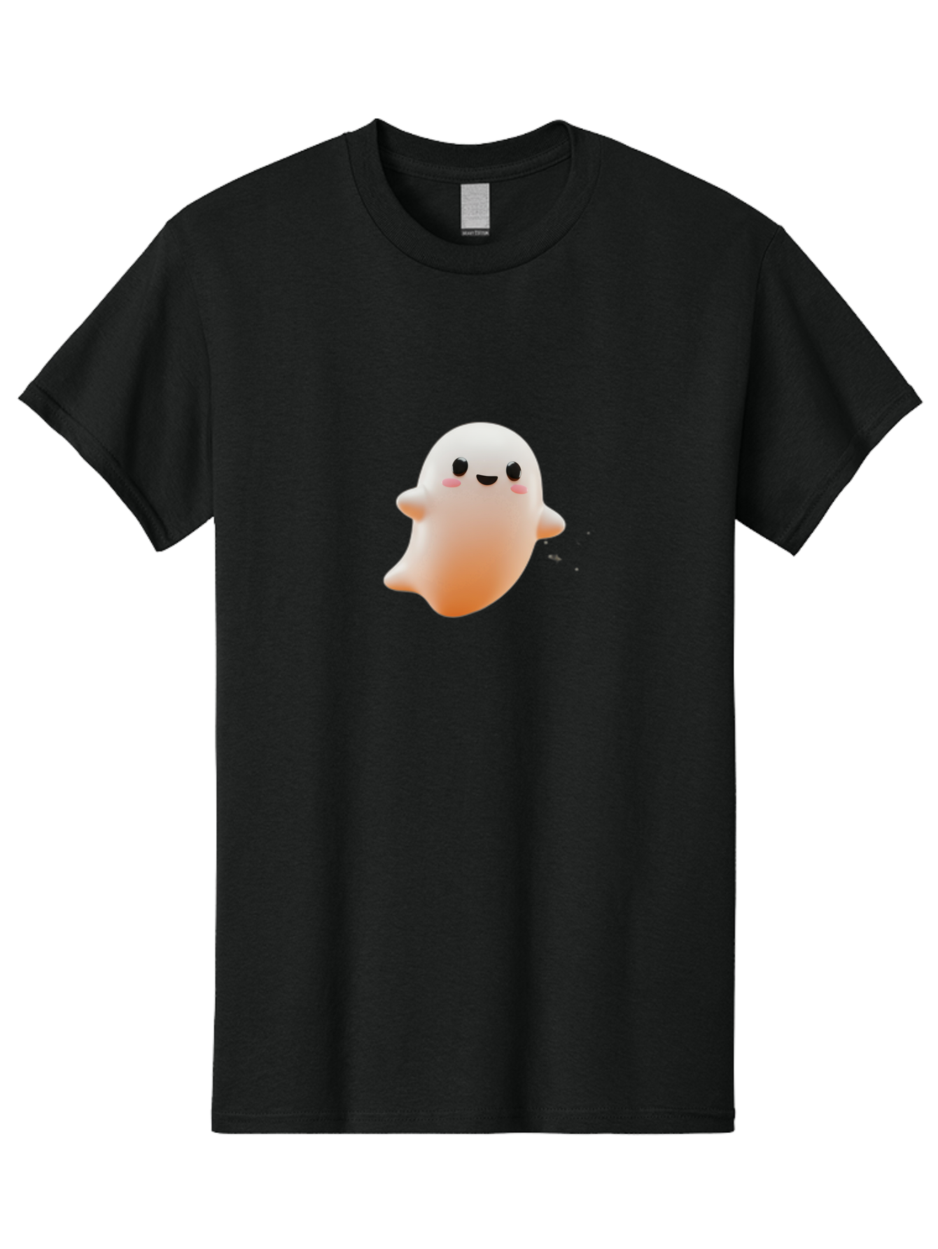 Kawaii-Ghost Men'S Graphic Tee, 100% Cotton, Comfortable Casual Summer Wear, Machine Washable, Cartoon Ghost, Cute Character, Adorable Design, Smiling Face, Pink Cheeks, White Ghost, Kawaii Art, Friendly Spirit, Halloween Character Bac105