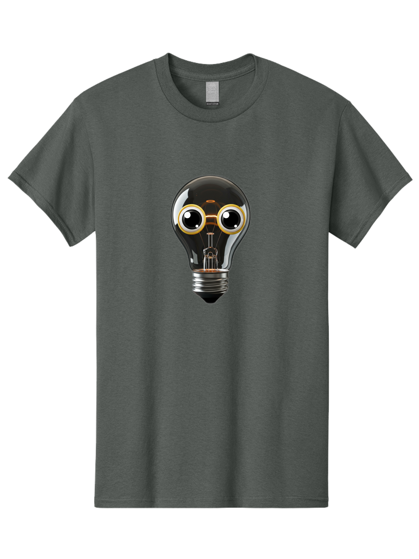 Light-Bulb-Eyes Men'S Graphic Tee, 100% Cotton, Comfortable Casual Summer Wear, Machine Washable, Cartoon Light Bulb, Light Bulb Character, Creative Idea, Innovation, Inspiration, Creative Thinking, Problem Solving Bac120