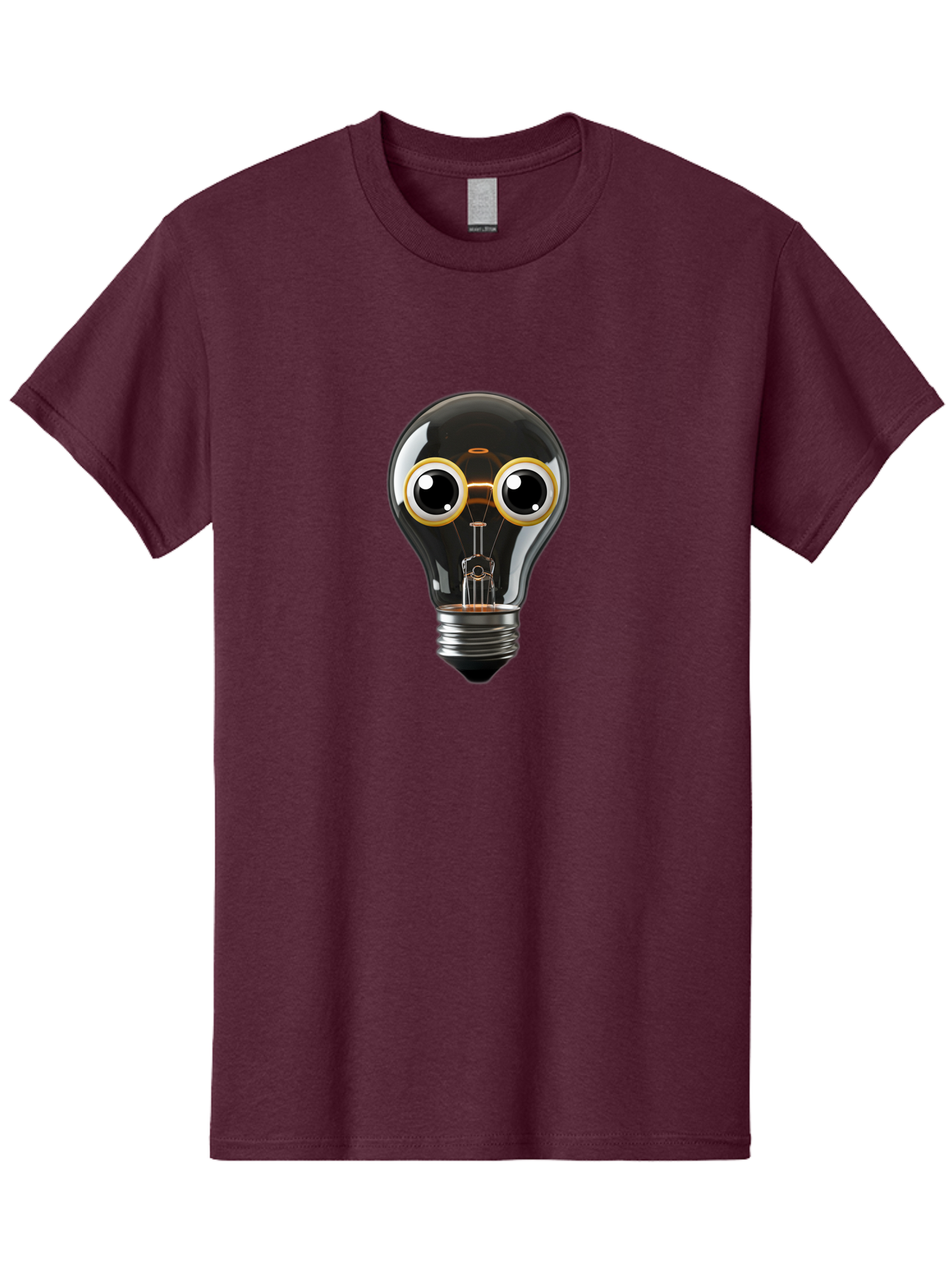 Light-Bulb-Eyes Men'S Graphic Tee, 100% Cotton, Comfortable Casual Summer Wear, Machine Washable, Cartoon Light Bulb, Light Bulb Character, Creative Idea, Innovation, Inspiration, Creative Thinking, Problem Solving Bac120