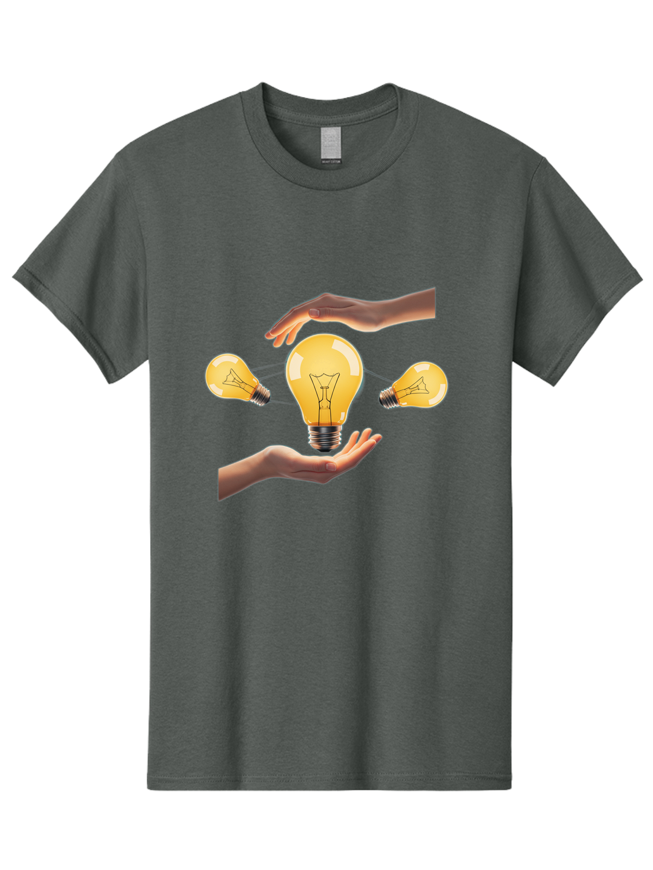 Light-Bulb Men'S Graphic Tee, 100% Cotton, Comfortable Casual Summer Wear, Machine Washable, Creative Idea, Light Bulb Moment, Innovative Thinking, Brainstorming Session, Teamwork, Collaboration, Problem Solving, Glow, Inspiration Bac121