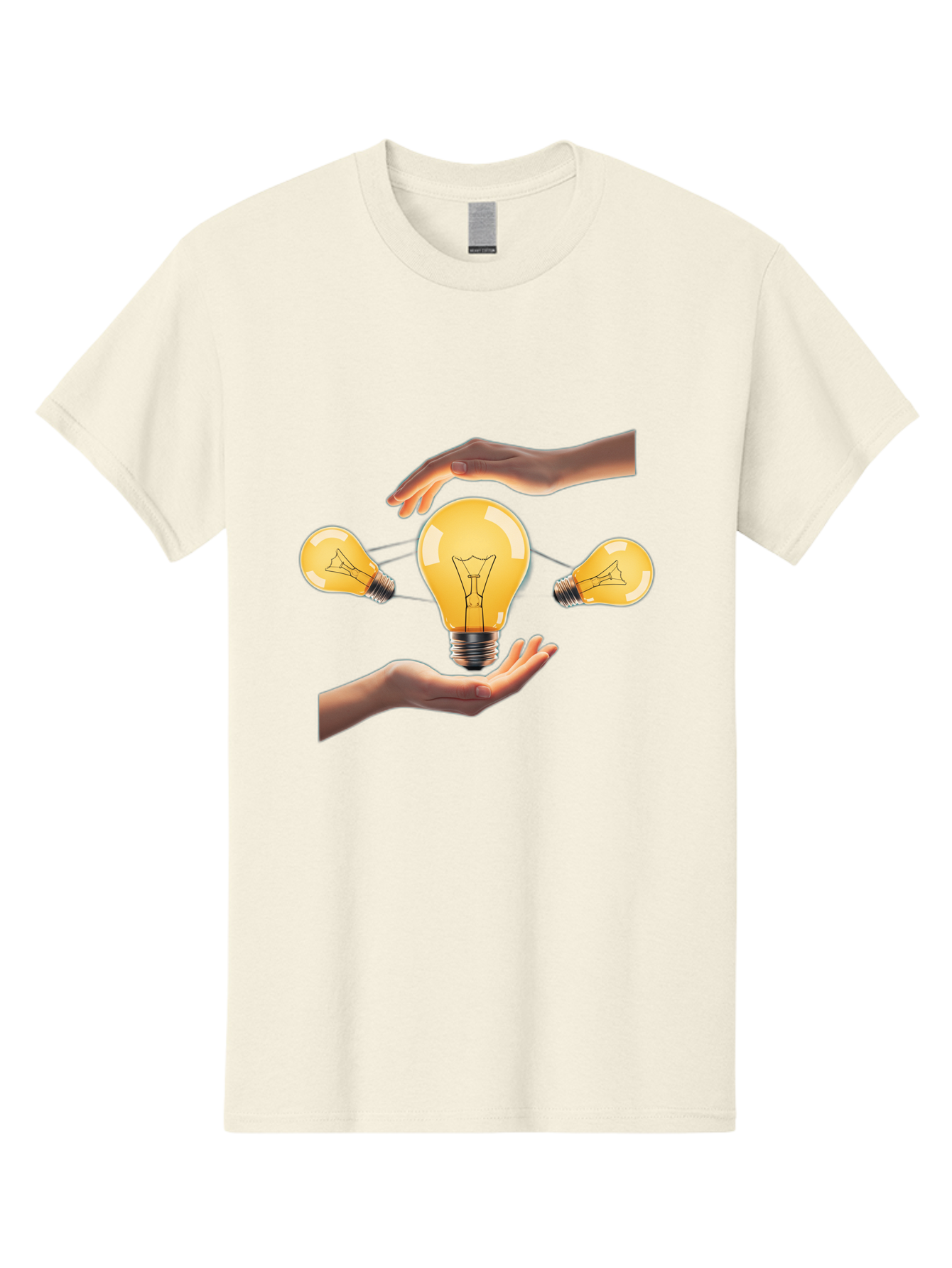 Light-Bulb Men'S Graphic Tee, 100% Cotton, Comfortable Casual Summer Wear, Machine Washable, Creative Idea, Light Bulb Moment, Innovative Thinking, Brainstorming Session, Teamwork, Collaboration, Problem Solving, Glow, Inspiration Bac121