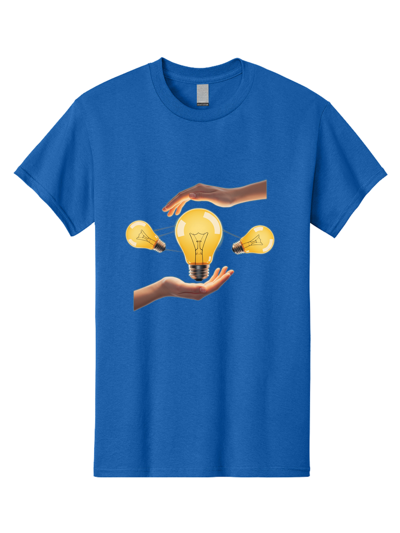 Light-Bulb Men'S Graphic Tee, 100% Cotton, Comfortable Casual Summer Wear, Machine Washable, Creative Idea, Light Bulb Moment, Innovative Thinking, Brainstorming Session, Teamwork, Collaboration, Problem Solving, Glow, Inspiration Bac121