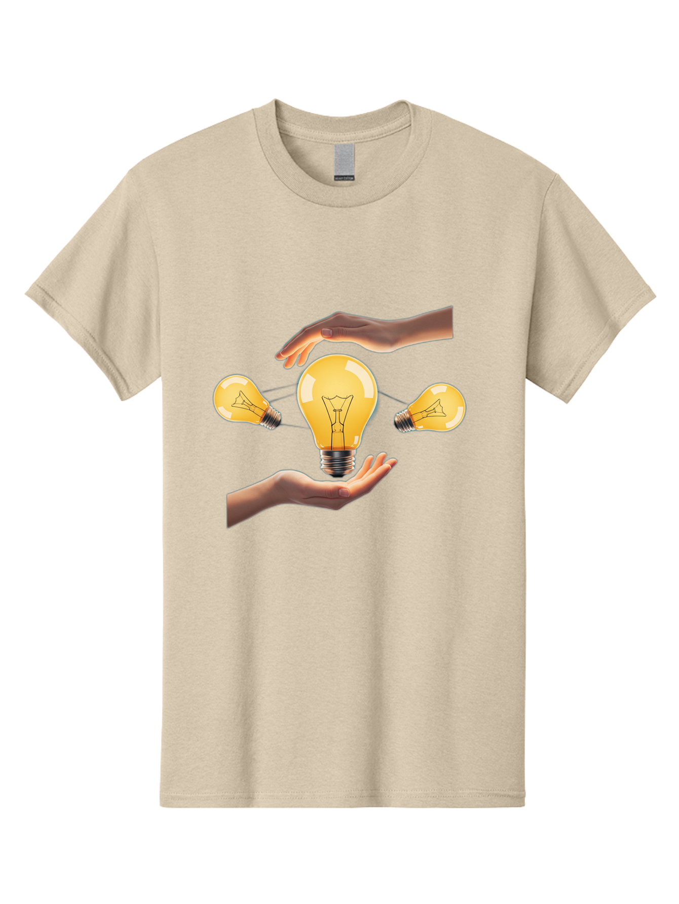 Light-Bulb Men'S Graphic Tee, 100% Cotton, Comfortable Casual Summer Wear, Machine Washable, Creative Idea, Light Bulb Moment, Innovative Thinking, Brainstorming Session, Teamwork, Collaboration, Problem Solving, Glow, Inspiration Bac121