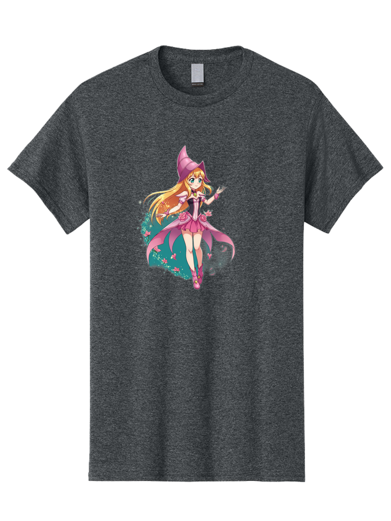 Lockette Men'S Graphic Tee, 100% Cotton, Comfortable Casual Summer Wear, Machine Washable, Anime Girl, Magical Powers, Fantasy Illustration, Pink Dress, Blonde Hair, Blue Eyes, Pink Hat, Charming Character, Winx Club Bac122
