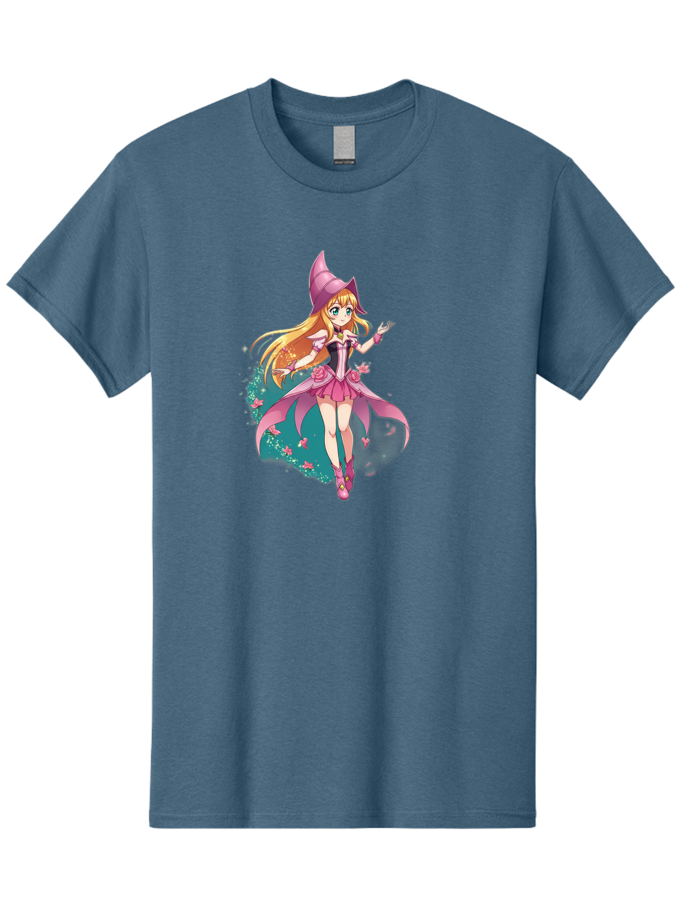 Lockette Men'S Graphic Tee, 100% Cotton, Comfortable Casual Summer Wear, Machine Washable, Anime Girl, Magical Powers, Fantasy Illustration, Pink Dress, Blonde Hair, Blue Eyes, Pink Hat, Charming Character, Winx Club Bac122
