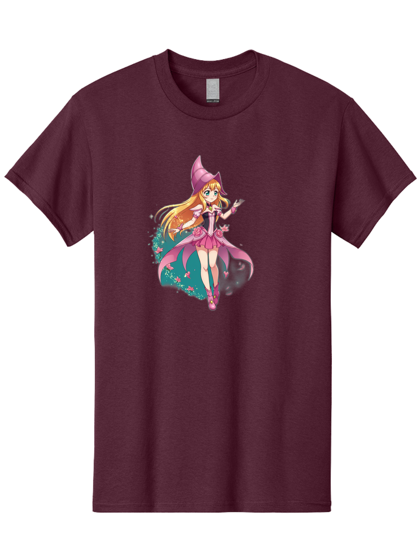 Lockette Men'S Graphic Tee, 100% Cotton, Comfortable Casual Summer Wear, Machine Washable, Anime Girl, Magical Powers, Fantasy Illustration, Pink Dress, Blonde Hair, Blue Eyes, Pink Hat, Charming Character, Winx Club Bac122