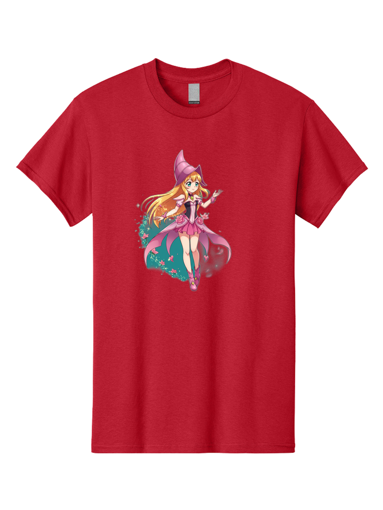 Lockette Men'S Graphic Tee, 100% Cotton, Comfortable Casual Summer Wear, Machine Washable, Anime Girl, Magical Powers, Fantasy Illustration, Pink Dress, Blonde Hair, Blue Eyes, Pink Hat, Charming Character, Winx Club Bac122