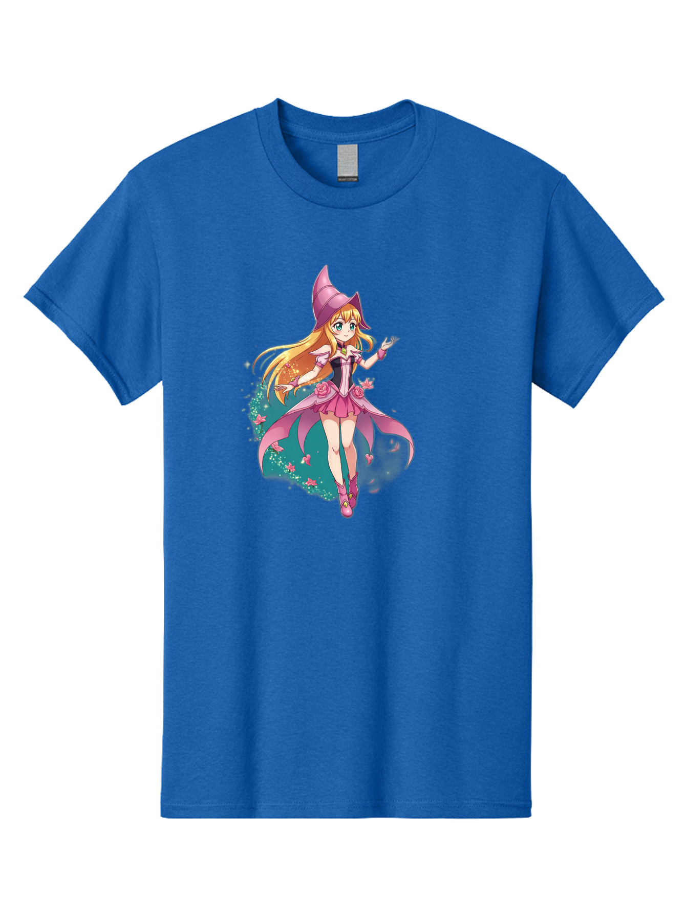 Lockette Men'S Graphic Tee, 100% Cotton, Comfortable Casual Summer Wear, Machine Washable, Anime Girl, Magical Powers, Fantasy Illustration, Pink Dress, Blonde Hair, Blue Eyes, Pink Hat, Charming Character, Winx Club Bac122