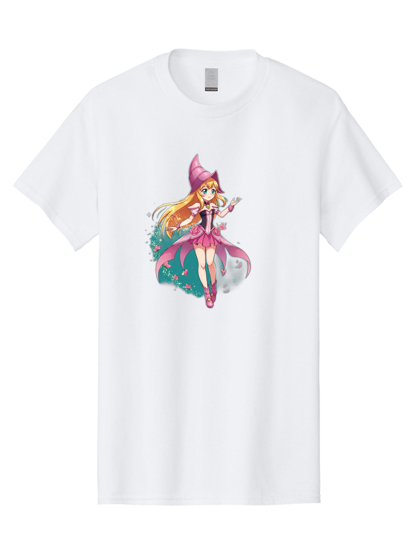 Lockette Men'S Graphic Tee, 100% Cotton, Comfortable Casual Summer Wear, Machine Washable, Anime Girl, Magical Powers, Fantasy Illustration, Pink Dress, Blonde Hair, Blue Eyes, Pink Hat, Charming Character, Winx Club Bac122