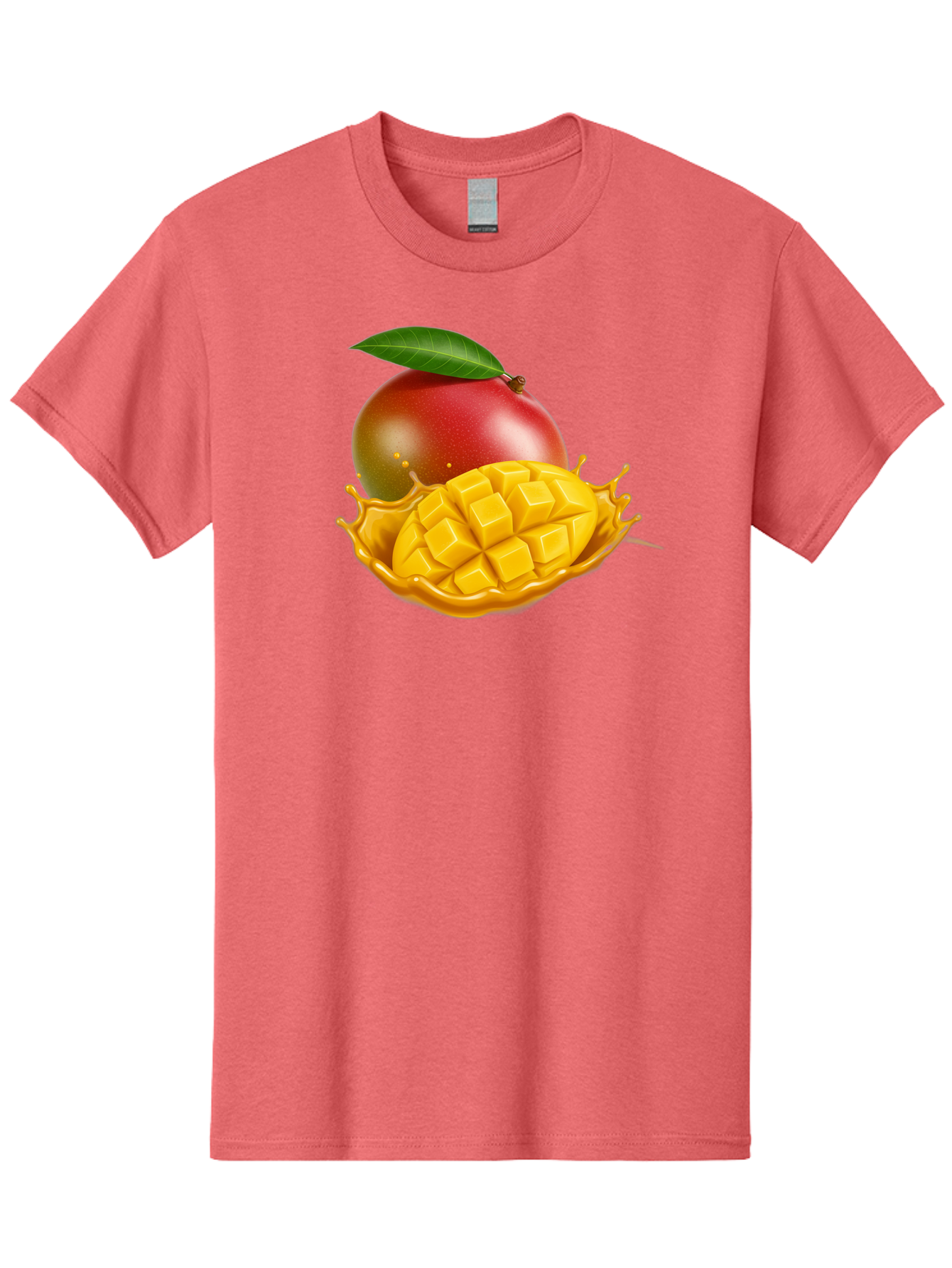 Mango-5 Men'S Graphic Tee, 100% Cotton, Comfortable Casual Summer Wear, Machine Washable, Juicy Mango, Mango Chunks, Fresh Fruit, Yellow Mango, Ripe Mango, Mango Juice, Tropical Flavors, Sweet And Tangy Bac132