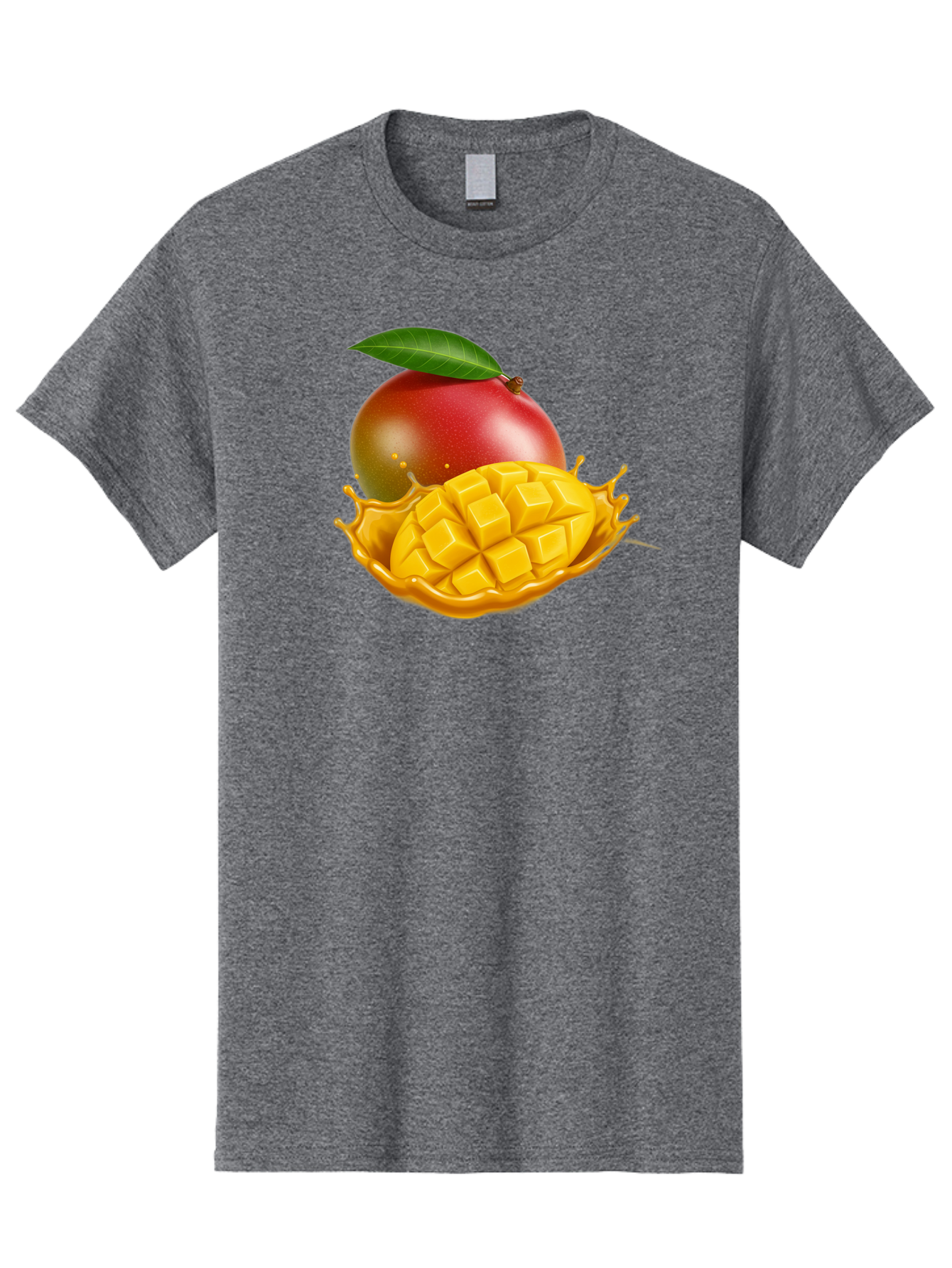 Mango-5 Men'S Graphic Tee, 100% Cotton, Comfortable Casual Summer Wear, Machine Washable, Juicy Mango, Mango Chunks, Fresh Fruit, Yellow Mango, Ripe Mango, Mango Juice, Tropical Flavors, Sweet And Tangy Bac132