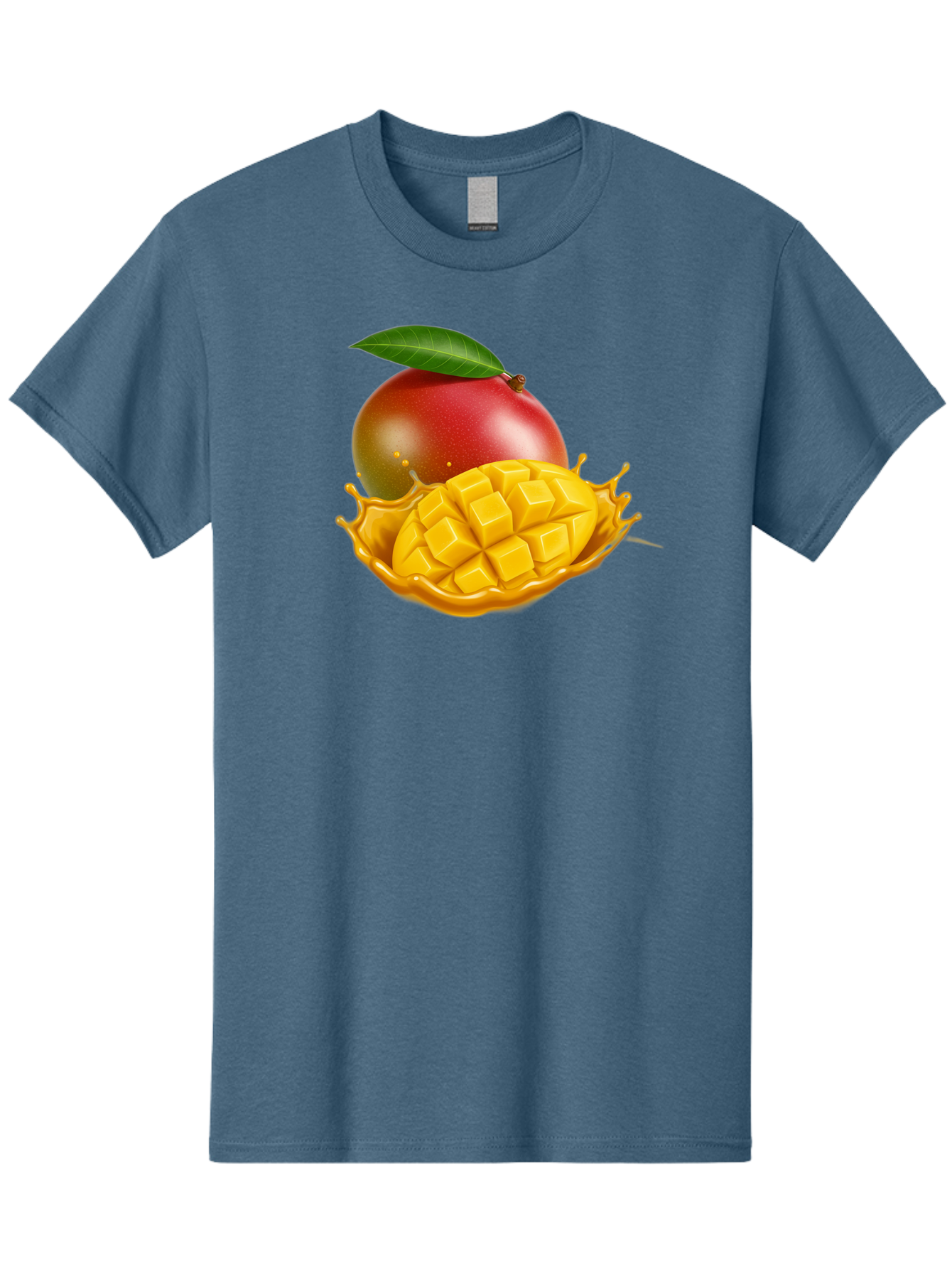Mango-5 Men'S Graphic Tee, 100% Cotton, Comfortable Casual Summer Wear, Machine Washable, Juicy Mango, Mango Chunks, Fresh Fruit, Yellow Mango, Ripe Mango, Mango Juice, Tropical Flavors, Sweet And Tangy Bac132