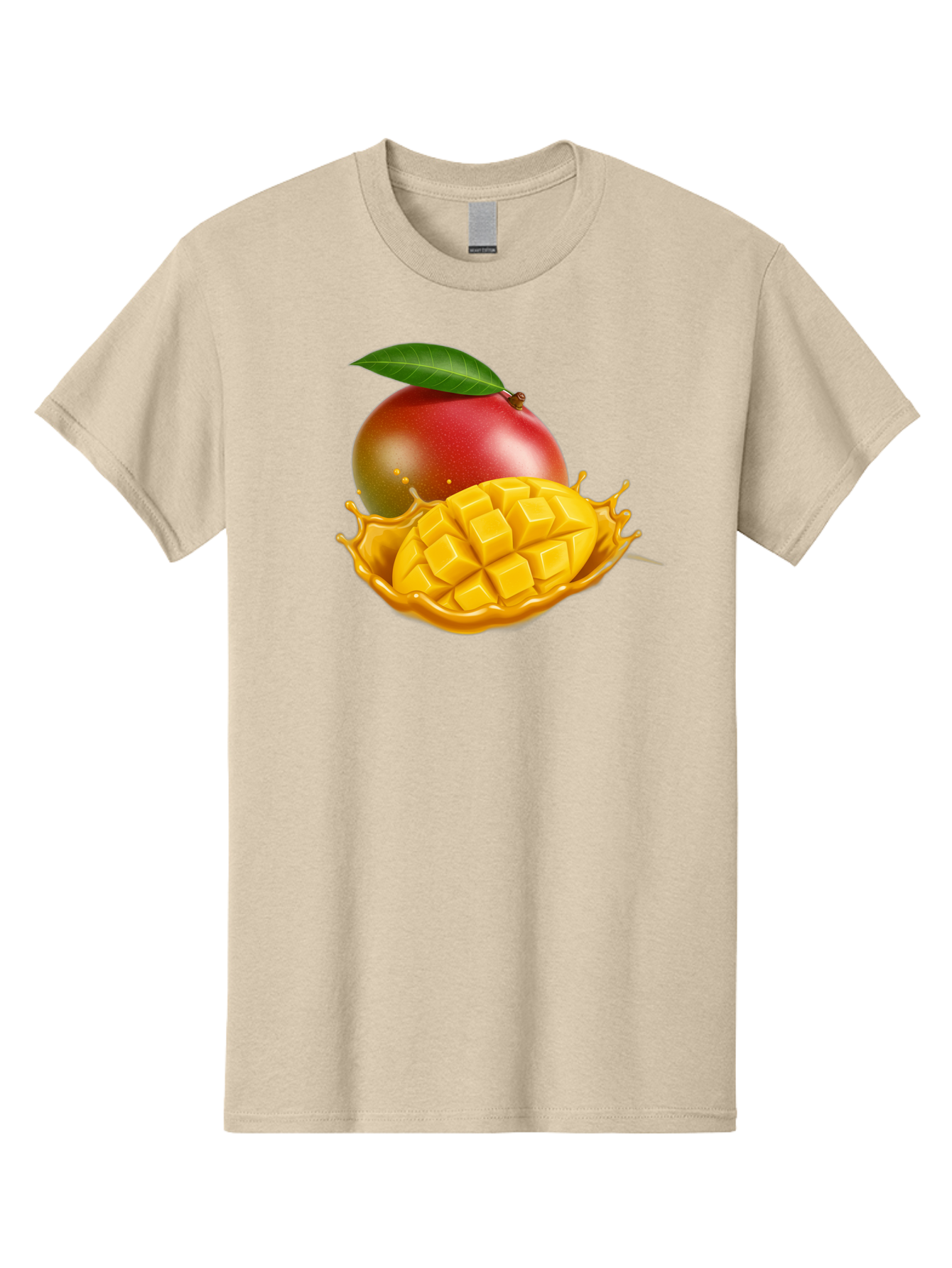 Mango-5 Men'S Graphic Tee, 100% Cotton, Comfortable Casual Summer Wear, Machine Washable, Juicy Mango, Mango Chunks, Fresh Fruit, Yellow Mango, Ripe Mango, Mango Juice, Tropical Flavors, Sweet And Tangy Bac132