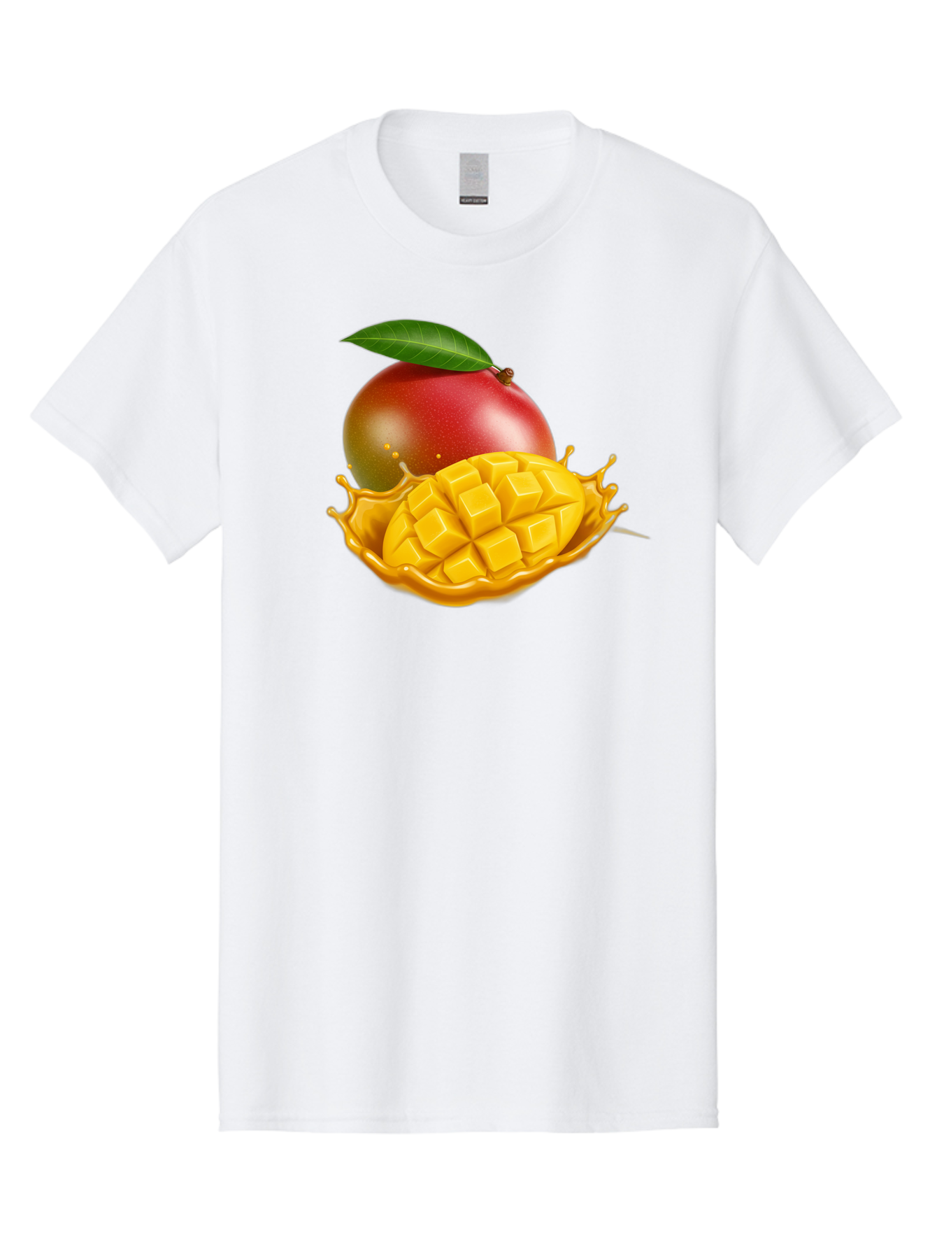 Mango-5 Men'S Graphic Tee, 100% Cotton, Comfortable Casual Summer Wear, Machine Washable, Juicy Mango, Mango Chunks, Fresh Fruit, Yellow Mango, Ripe Mango, Mango Juice, Tropical Flavors, Sweet And Tangy Bac132