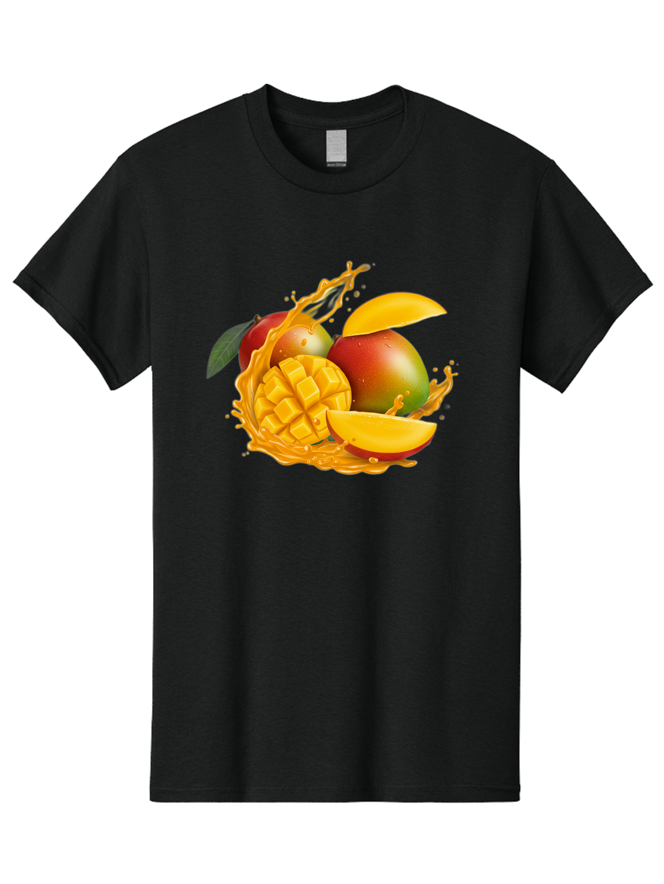 Mango-6 Men'S Graphic Tee, 100% Cotton, Comfortable Casual Summer Wear, Machine Washable, Juicy Mango, Mango Slices, Mango Chunks, Fresh Fruit, Tropical Fruit, Vibrant Colors, Splashing Juice, Mango Juice Bac133