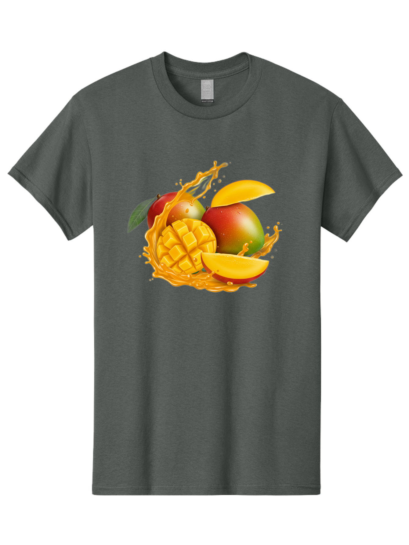 Mango-6 Men'S Graphic Tee, 100% Cotton, Comfortable Casual Summer Wear, Machine Washable, Juicy Mango, Mango Slices, Mango Chunks, Fresh Fruit, Tropical Fruit, Vibrant Colors, Splashing Juice, Mango Juice Bac133