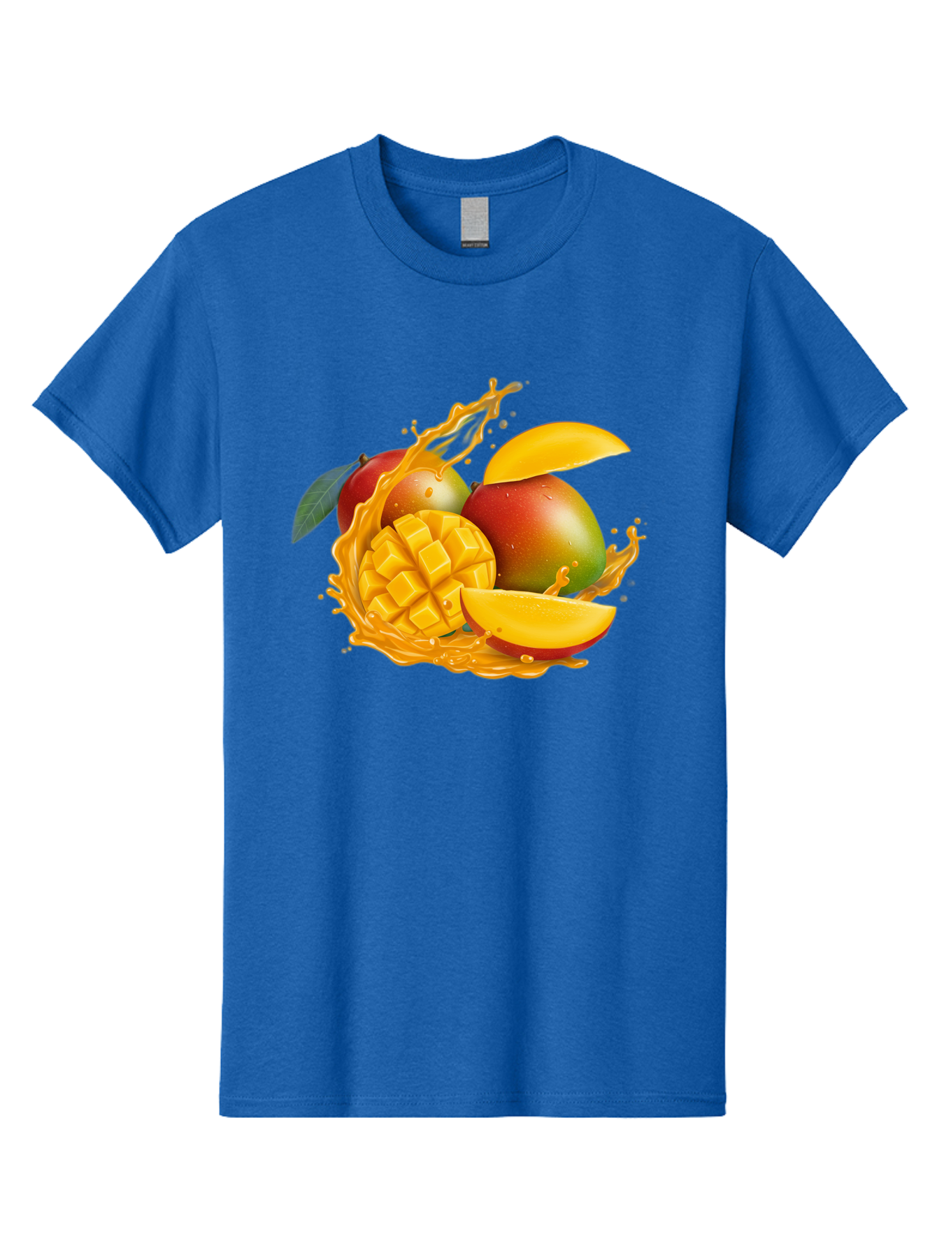 Mango-6 Men'S Graphic Tee, 100% Cotton, Comfortable Casual Summer Wear, Machine Washable, Juicy Mango, Mango Slices, Mango Chunks, Fresh Fruit, Tropical Fruit, Vibrant Colors, Splashing Juice, Mango Juice Bac133