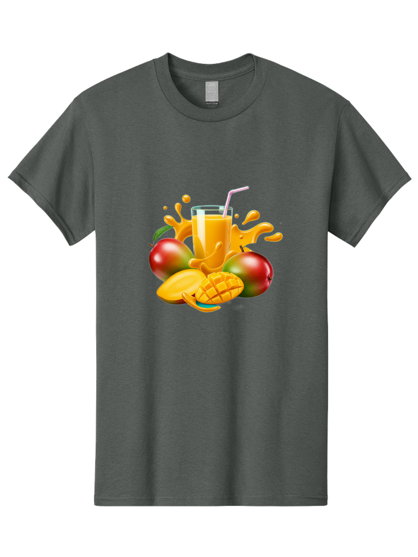 Mango-Juice-4 Men'S Graphic Tee, 100% Cotton, Comfortable Casual Summer Wear, Machine Washable, Fresh Mango Juice, Ripe Mangoes, Healthy Drink, Refreshing Beverage, Tropical Flavors, Fruit Smoothie, Vibrant Colors, Juice Splash Bac148